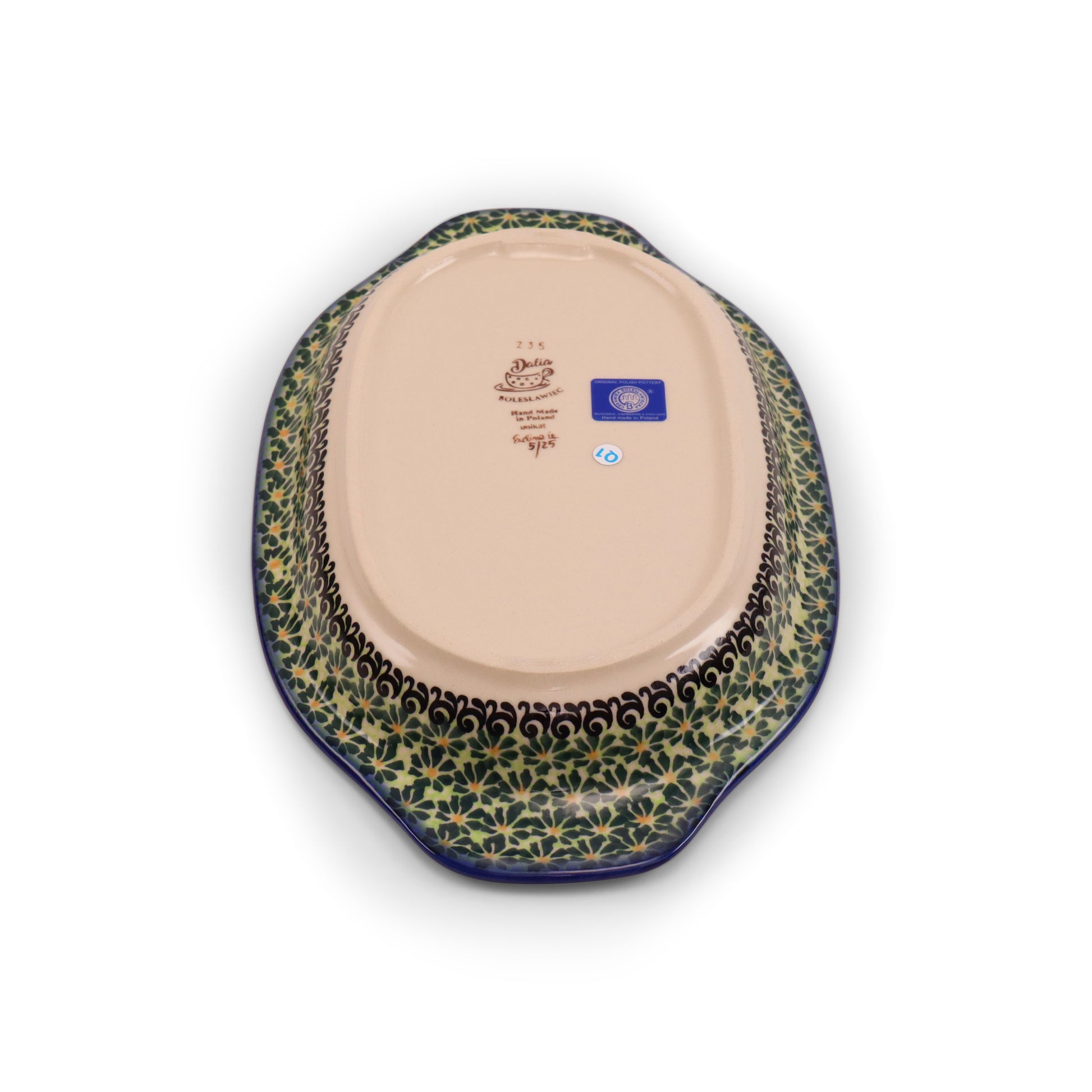 12"x8" Oval Tray with Handles.Pattern: Cornflower Craze