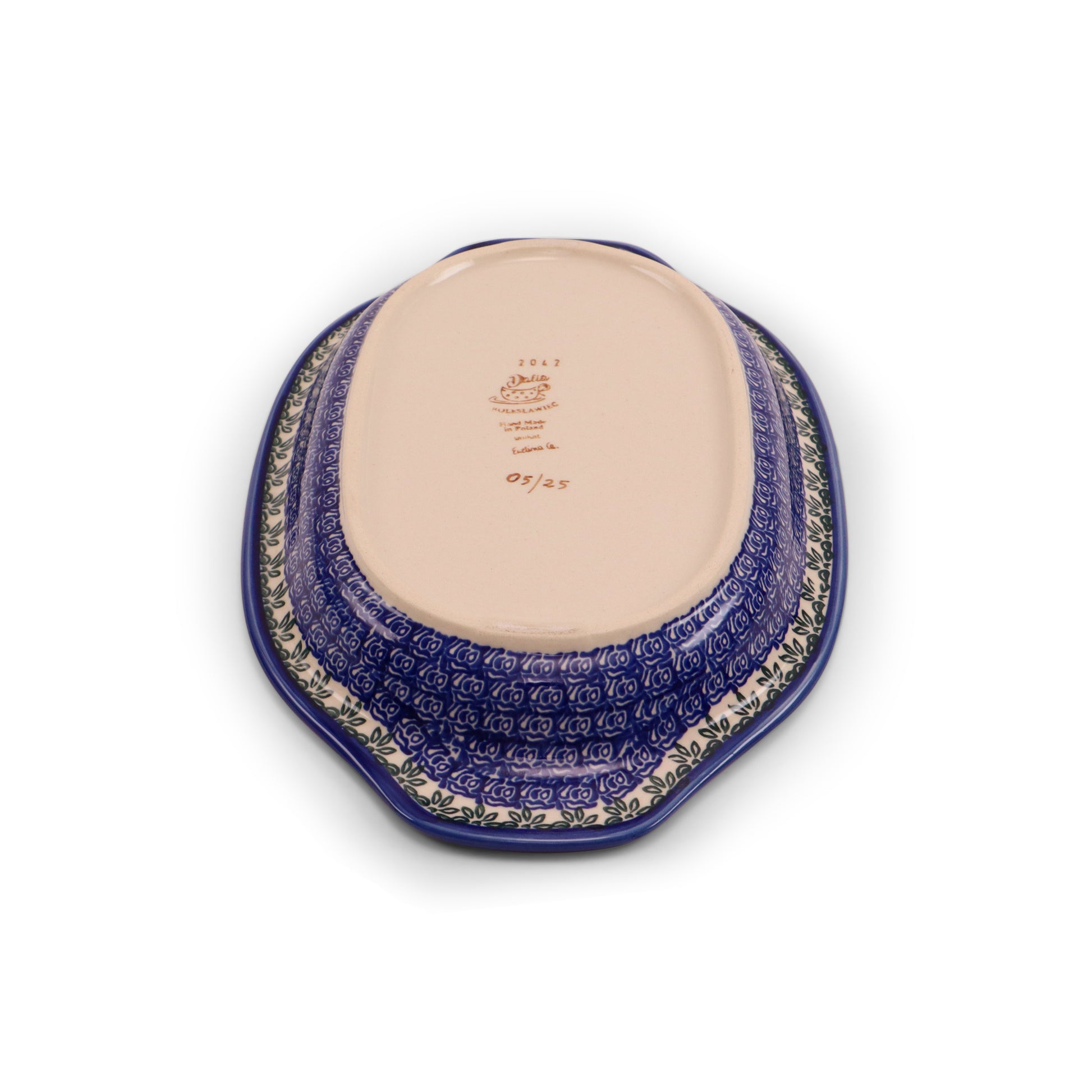 12"x8" Oval Tray with Handles 2Q.Pattern: Tulip Time