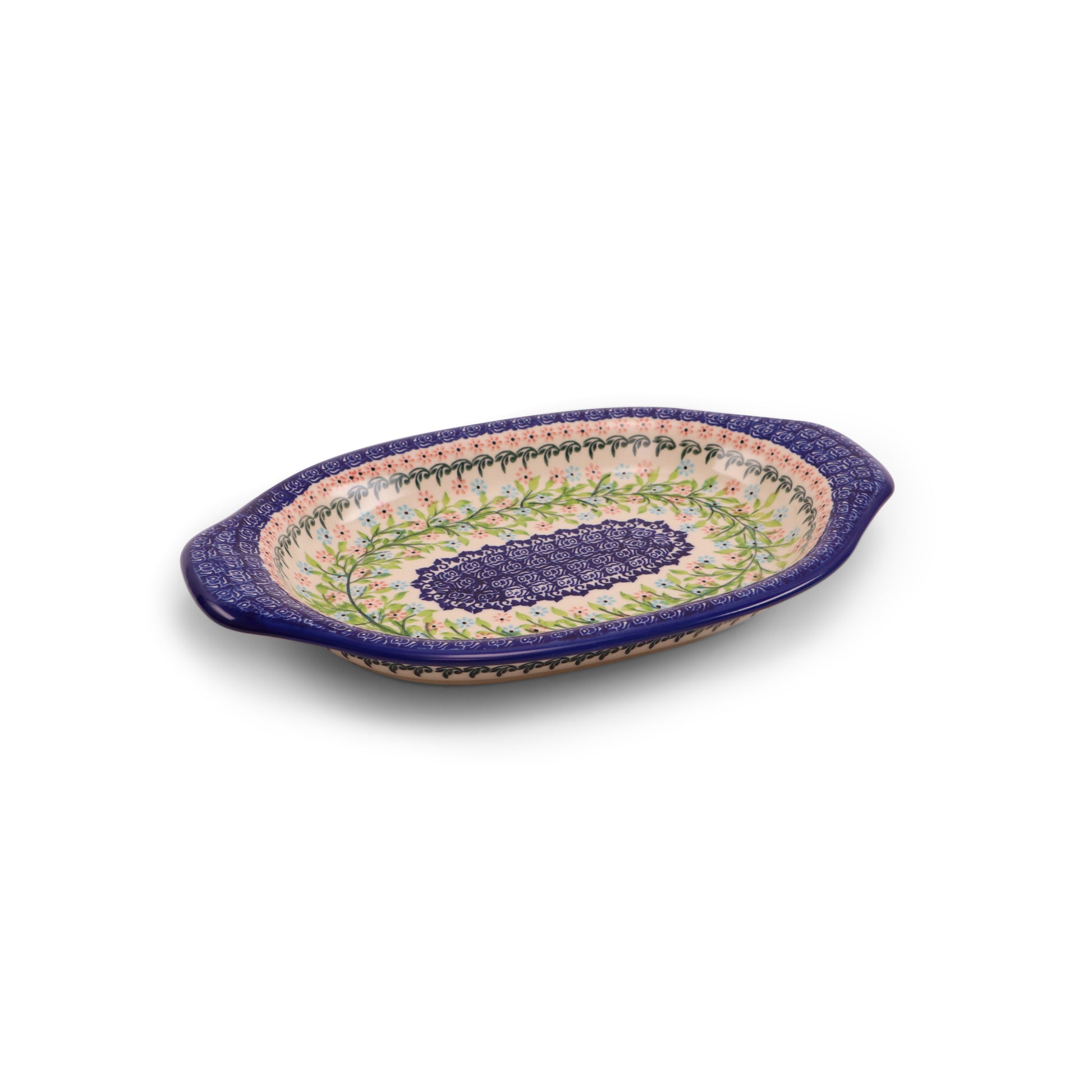 12"x8" Oval Tray with Handles.Pattern: Picnic Party