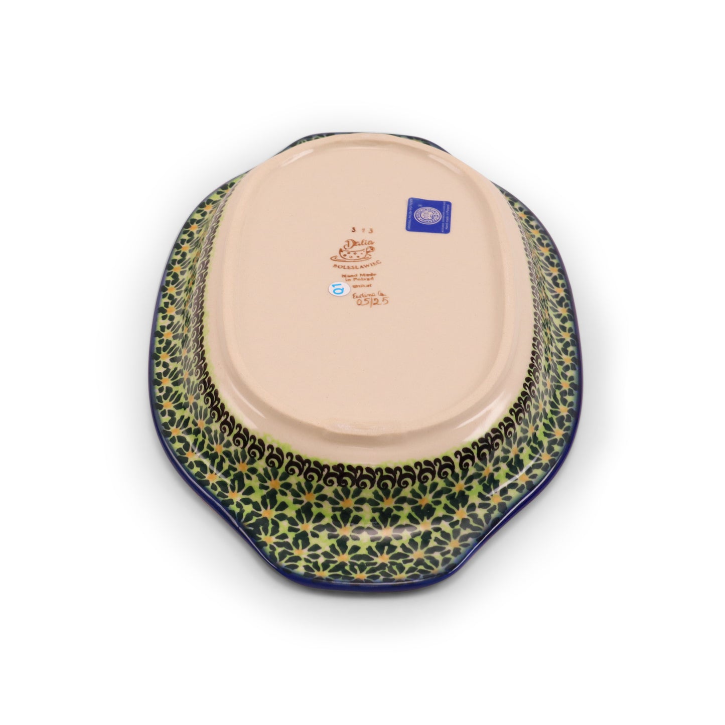 12"x8" Oval Tray with Handles.Pattern: Emerald City