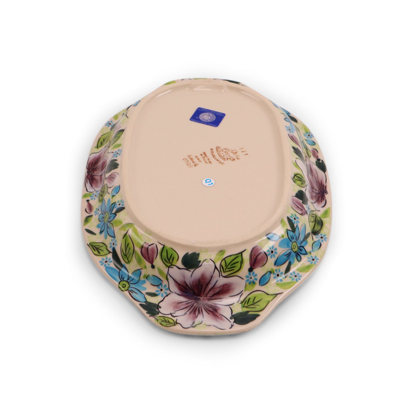 12"x8" Oval Tray with Handles.Pattern: Plum Fancy