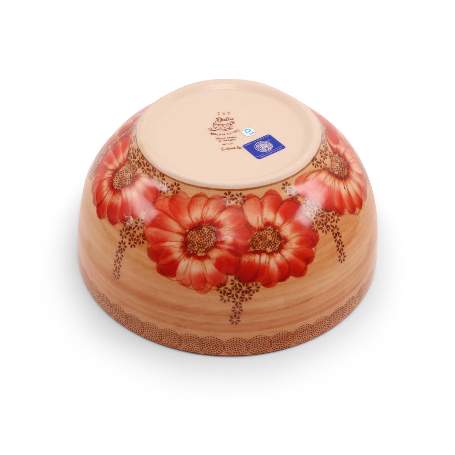 9"x4" Round Bowl Pattern: Scarlet Drift