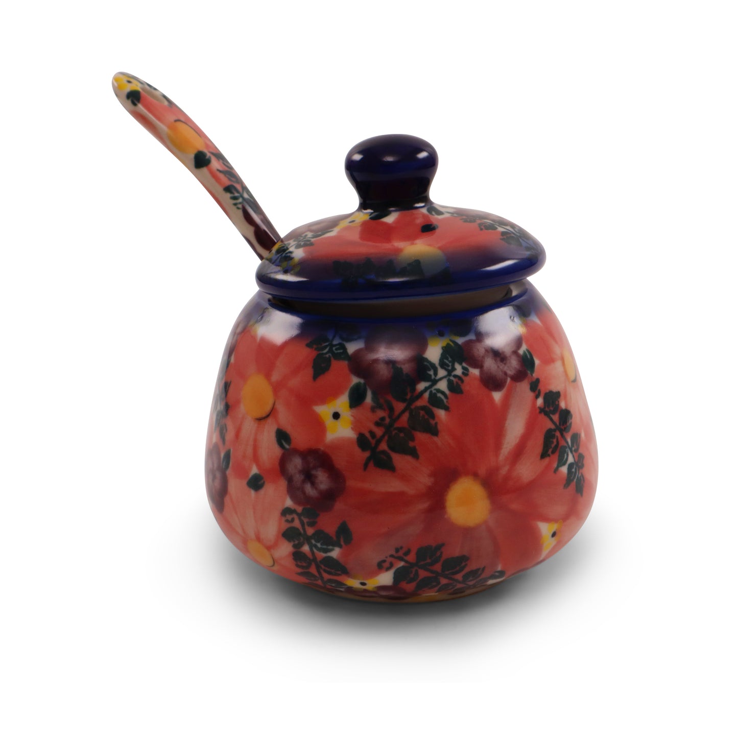 8oz Sugar Bowl with Spoon.Pattern: Pretty In Pink
