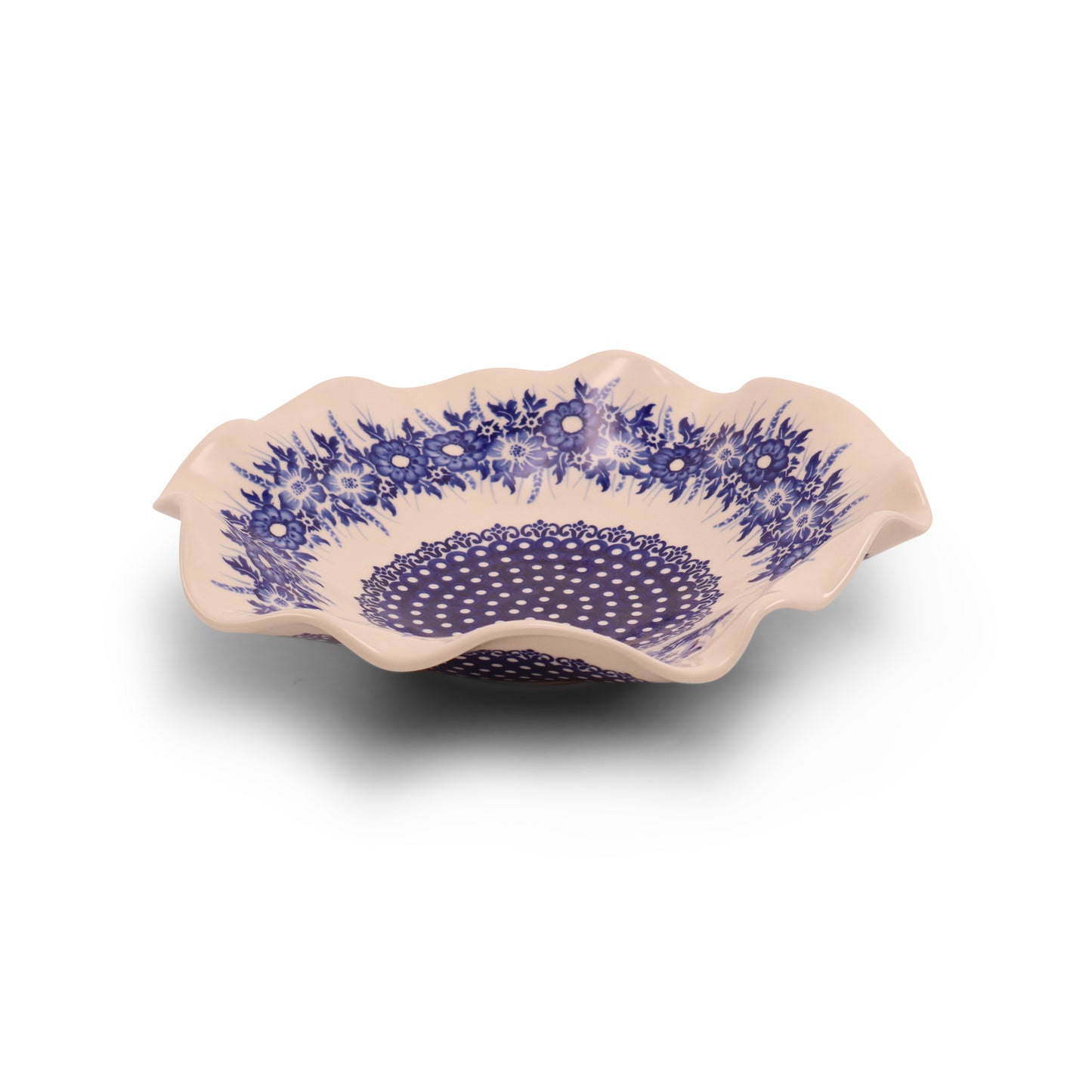 11" Wavy Shallow Bowl.Pattern: Bright Bouquet