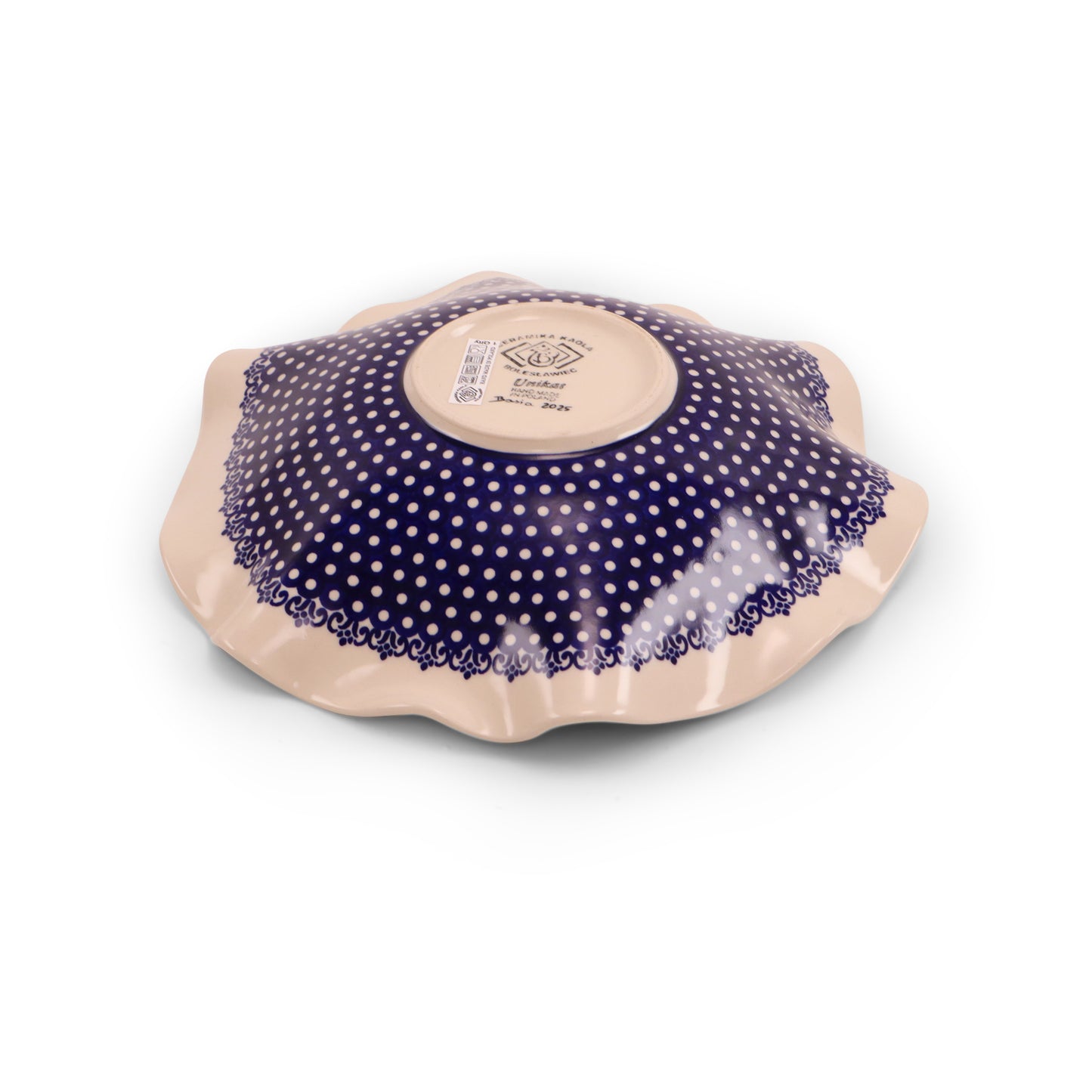 11" Wavy Shallow Bowl.Pattern: Bright Bouquet