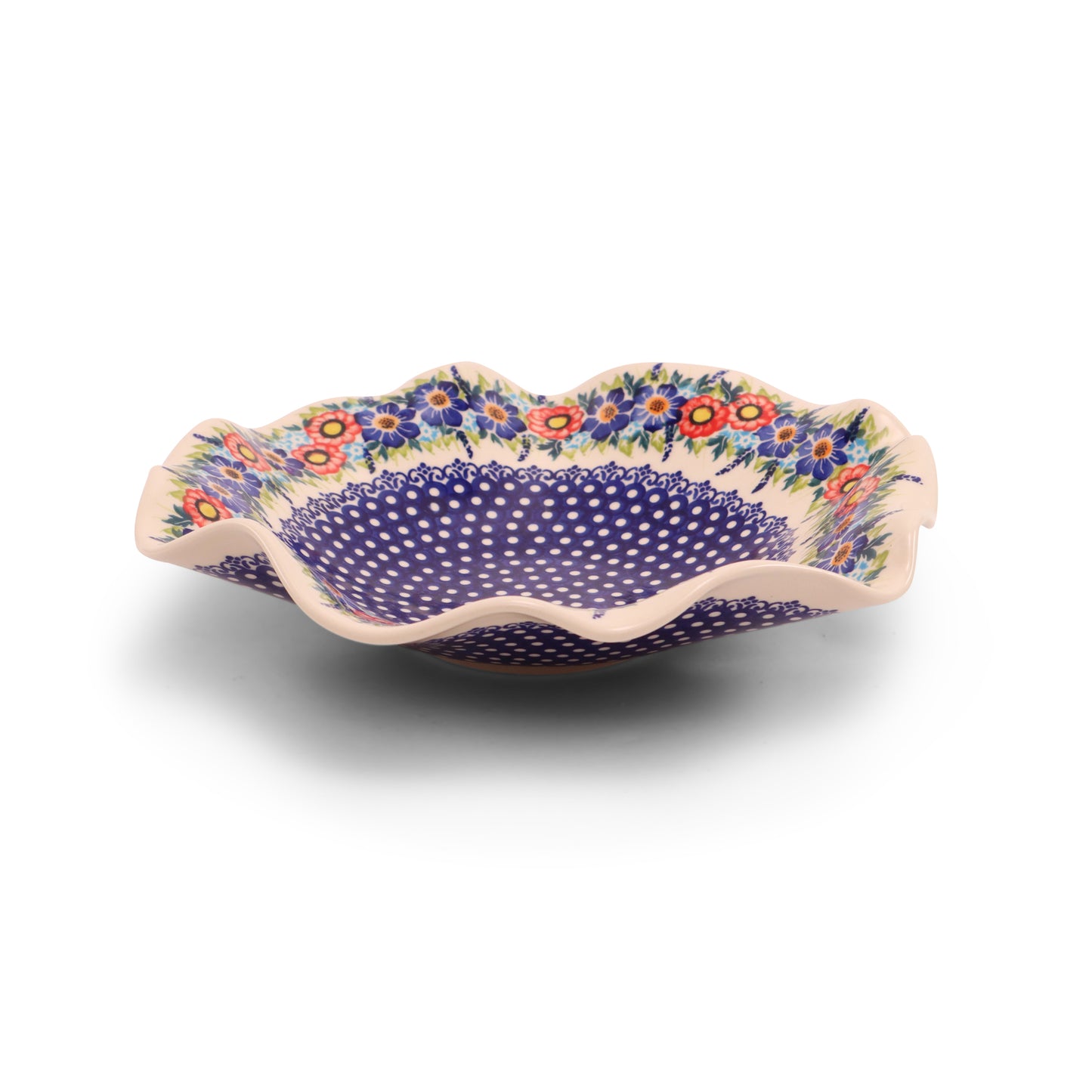 11" Wavy Shallow Bowl.Pattern: Summer Crown