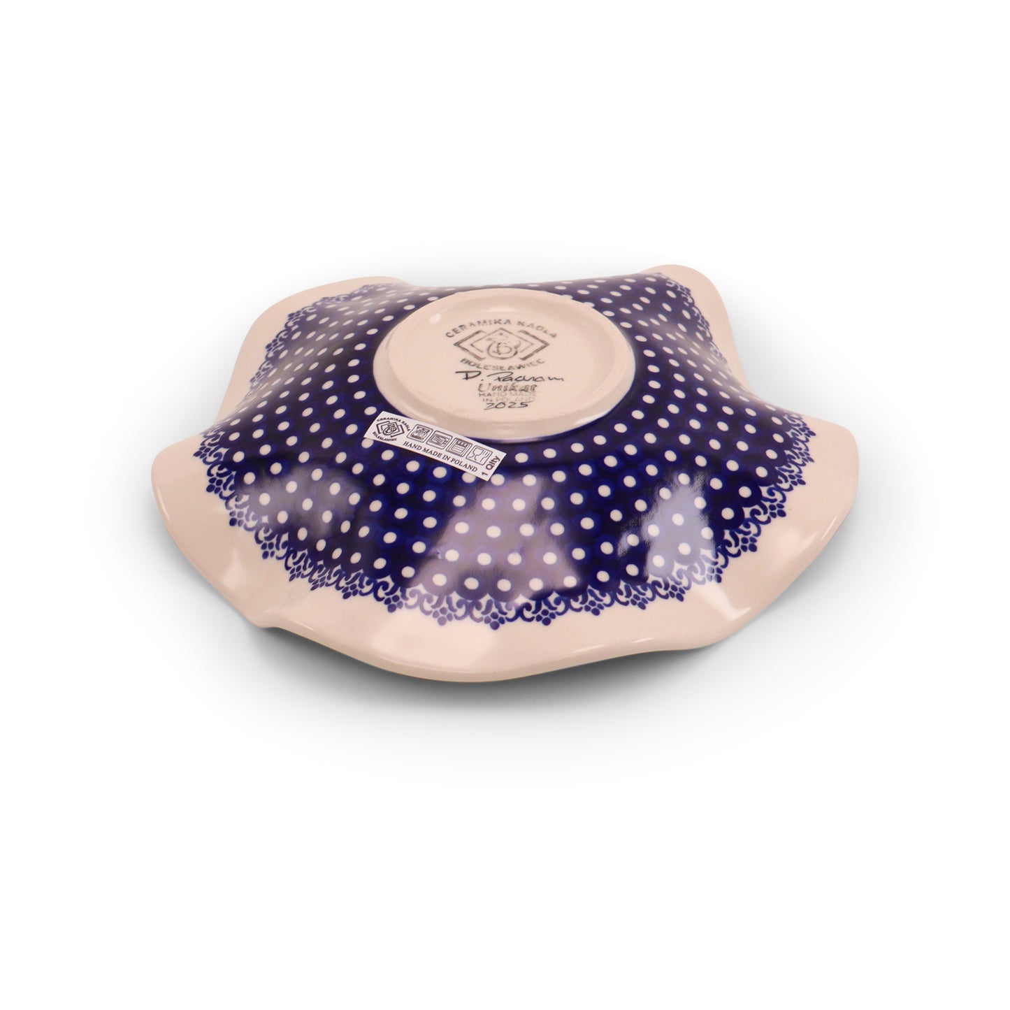 9" Wavy Shallow Bowl.Pattern: Bright Bouquet