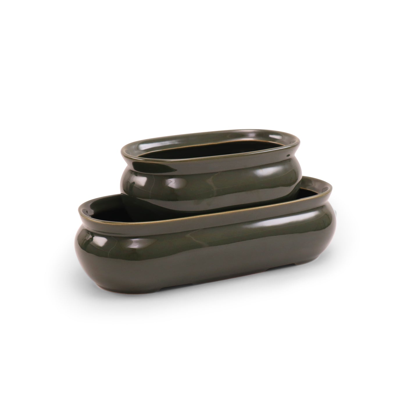 12"x5.5"x3.5" Flower Pot Cover. Pattern: Olive