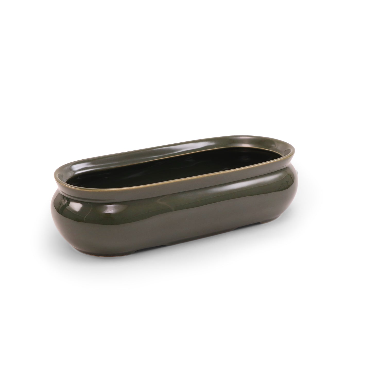 12"x5.5"x3.5" Flower Pot Cover. Pattern: Olive