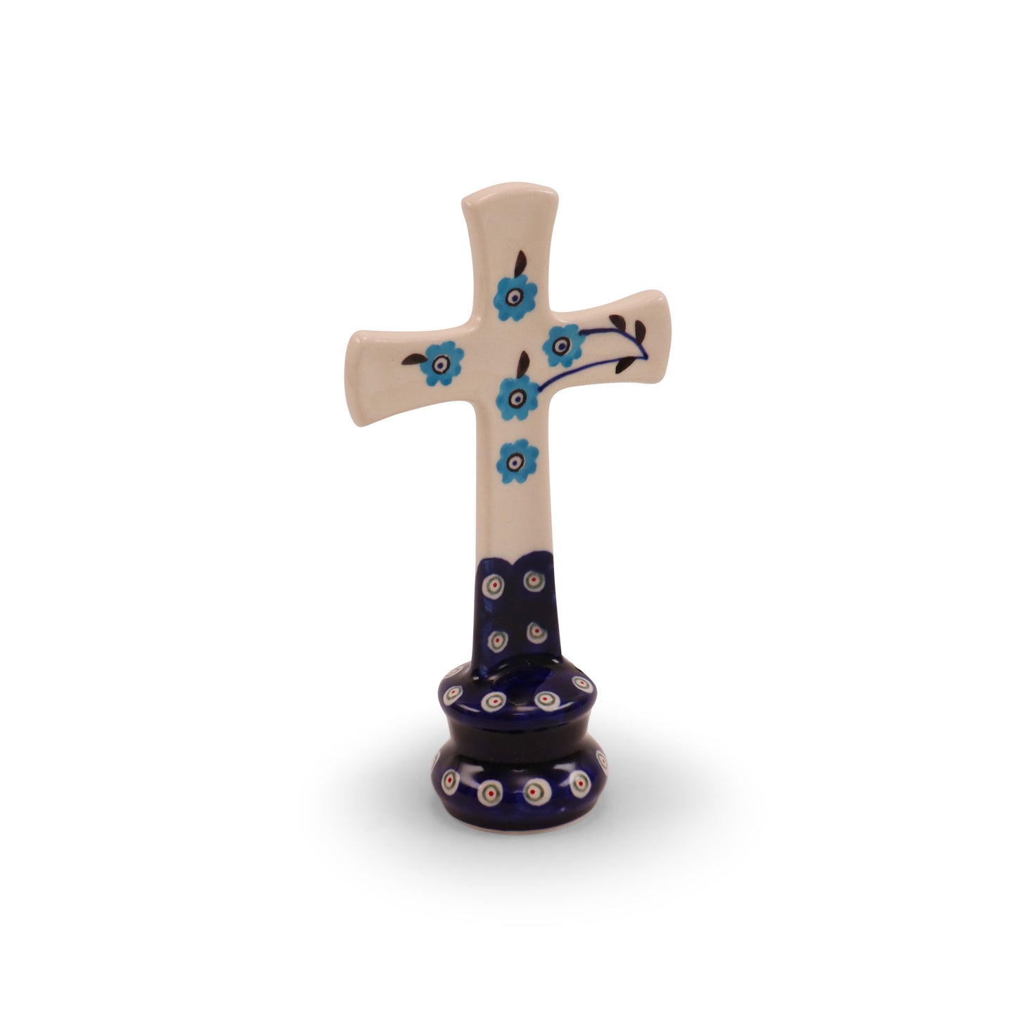 7"x4" Standing Cross. Pattern: Forget Me Not