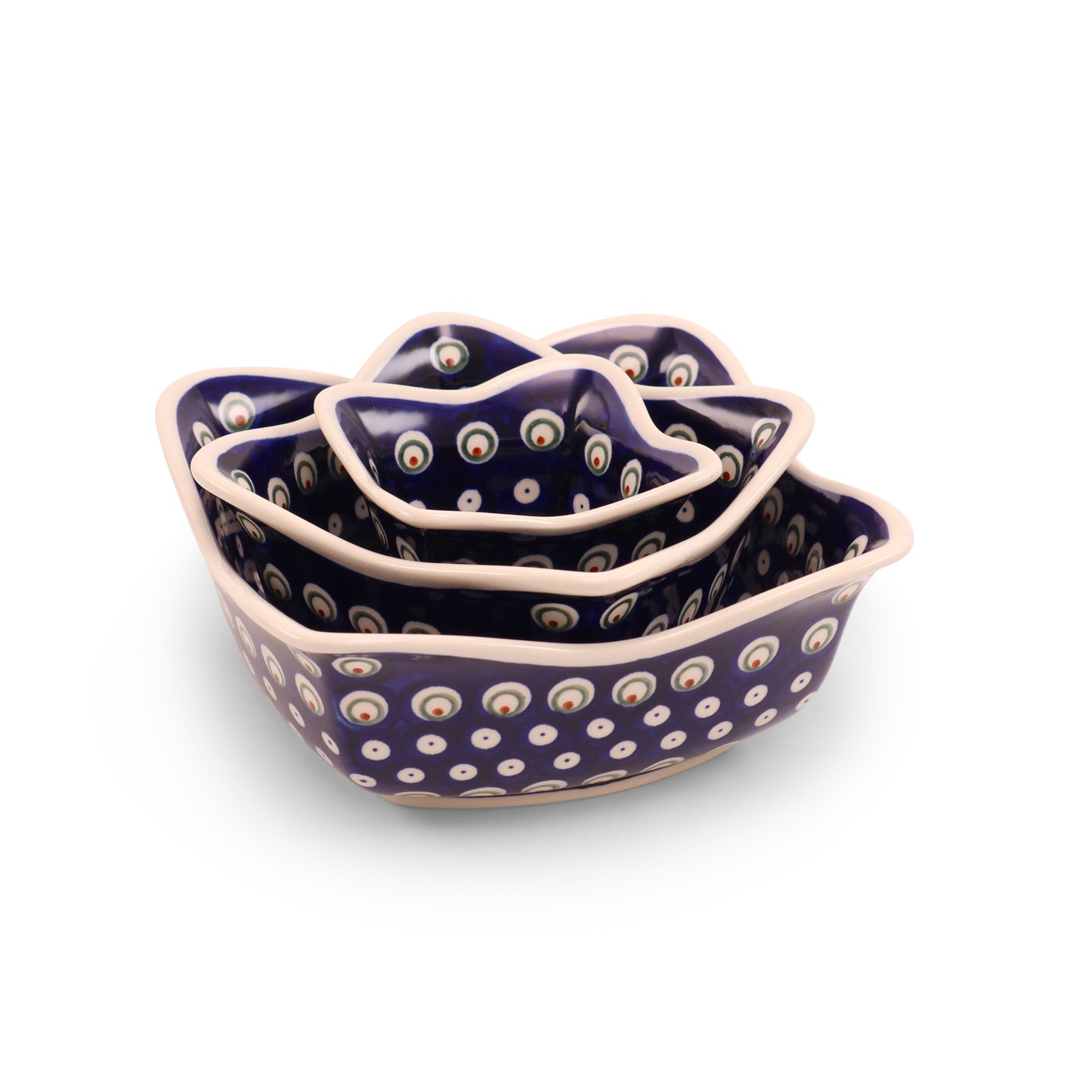 5.5"x5.5"x2.5" Wavy Bowl. Pattern: Private Eyes