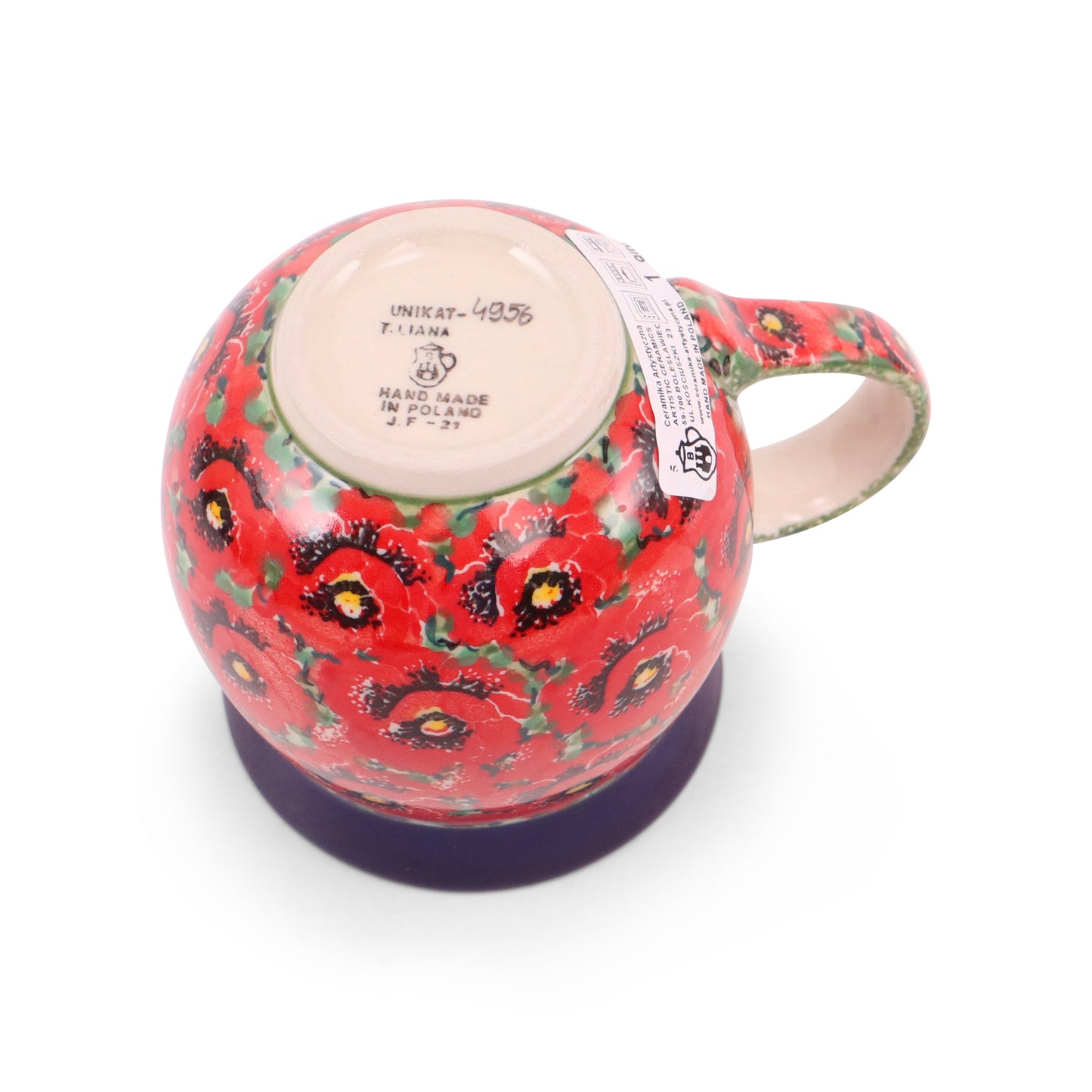 12oz Belly Mug. Pattern: Scarlet Surroundings