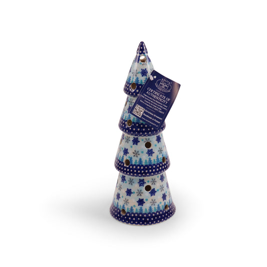 10.5"x4" Tree Luminary, Pattern: Silent Night