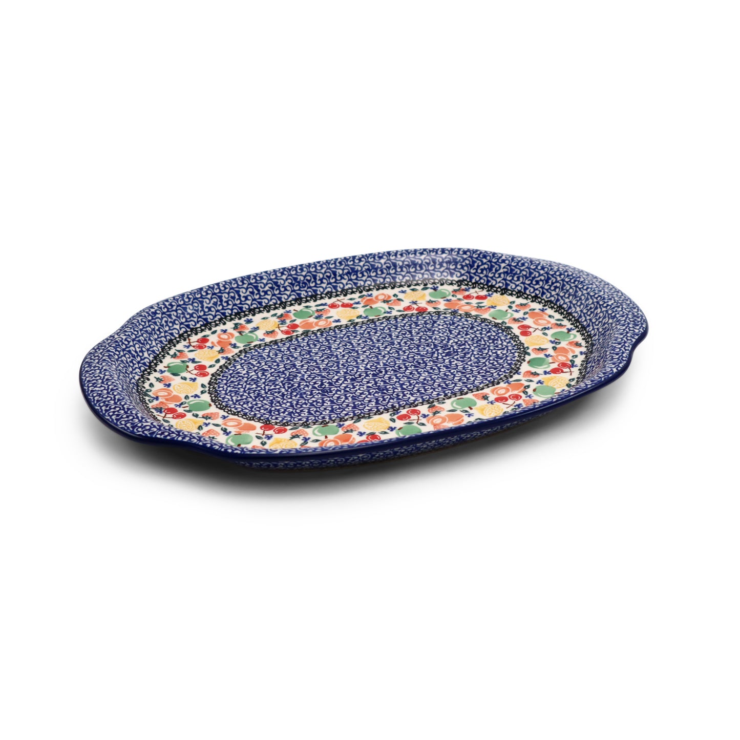 15.5"x11" Oval Platter.Pattern: Fruit Spread