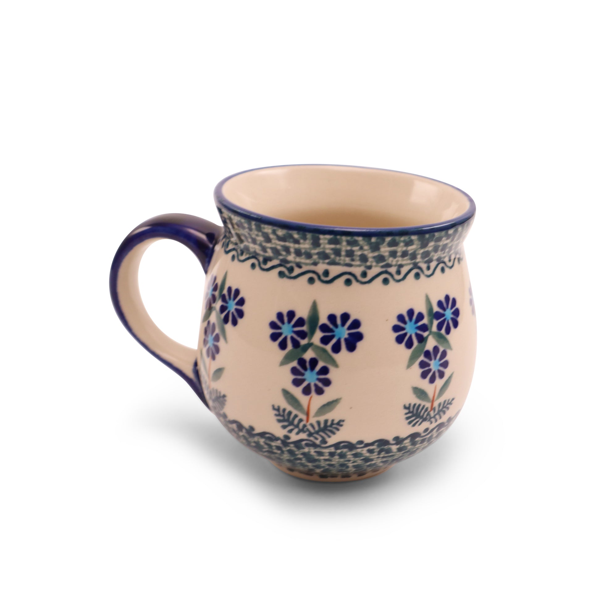 12oz Belly Mug. Pattern: Bloom Tower