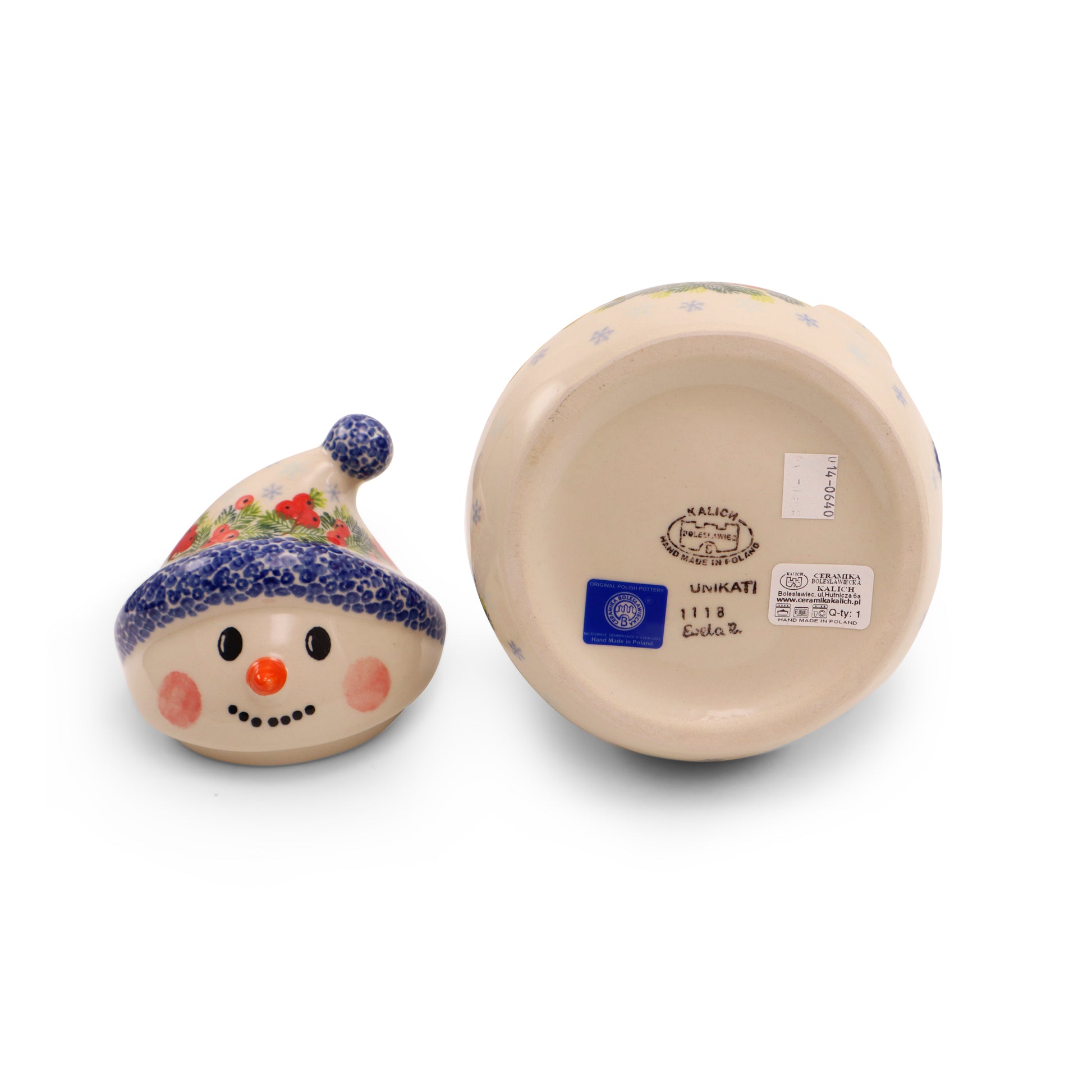 8"x7" Snowman Container. Pattern: Happy Time