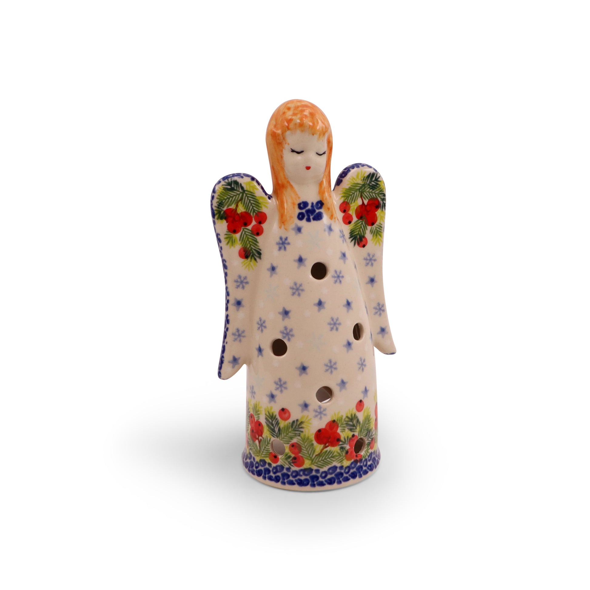 8"x4" Angel Luminary, Pattern: Berry Wreath