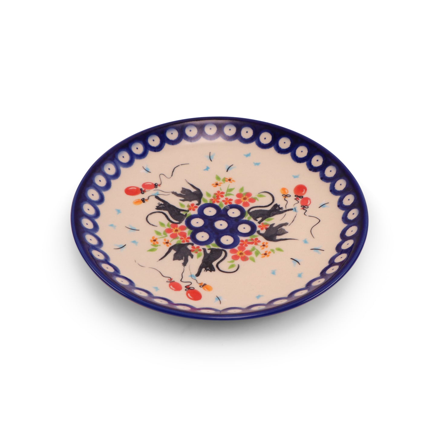 7.5" Dessert Plate, Pattern: Cat Party