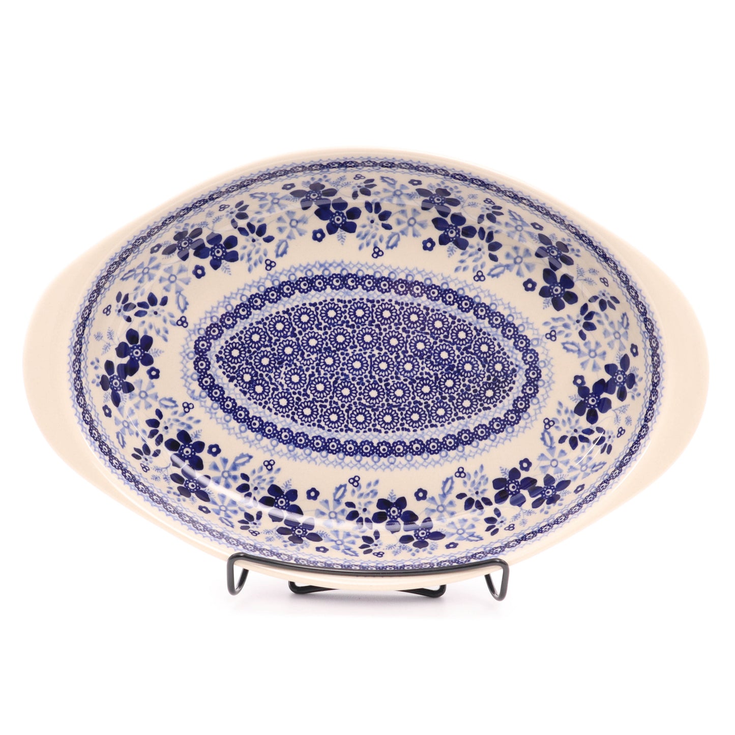 13"x9" Medium Oval Baker. Pattern: Blue Legacy