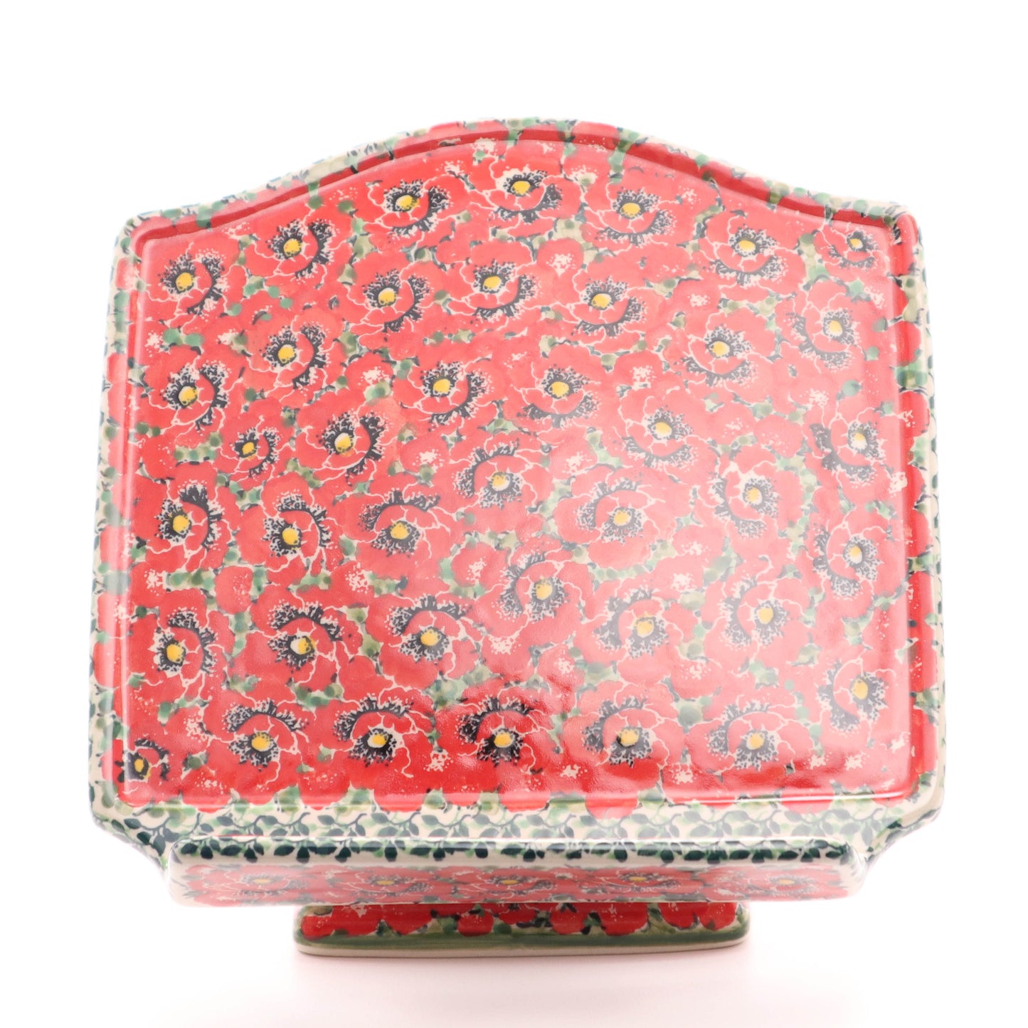 9.5"x9" Book Stand. Pattern: Scarlet Surroundings