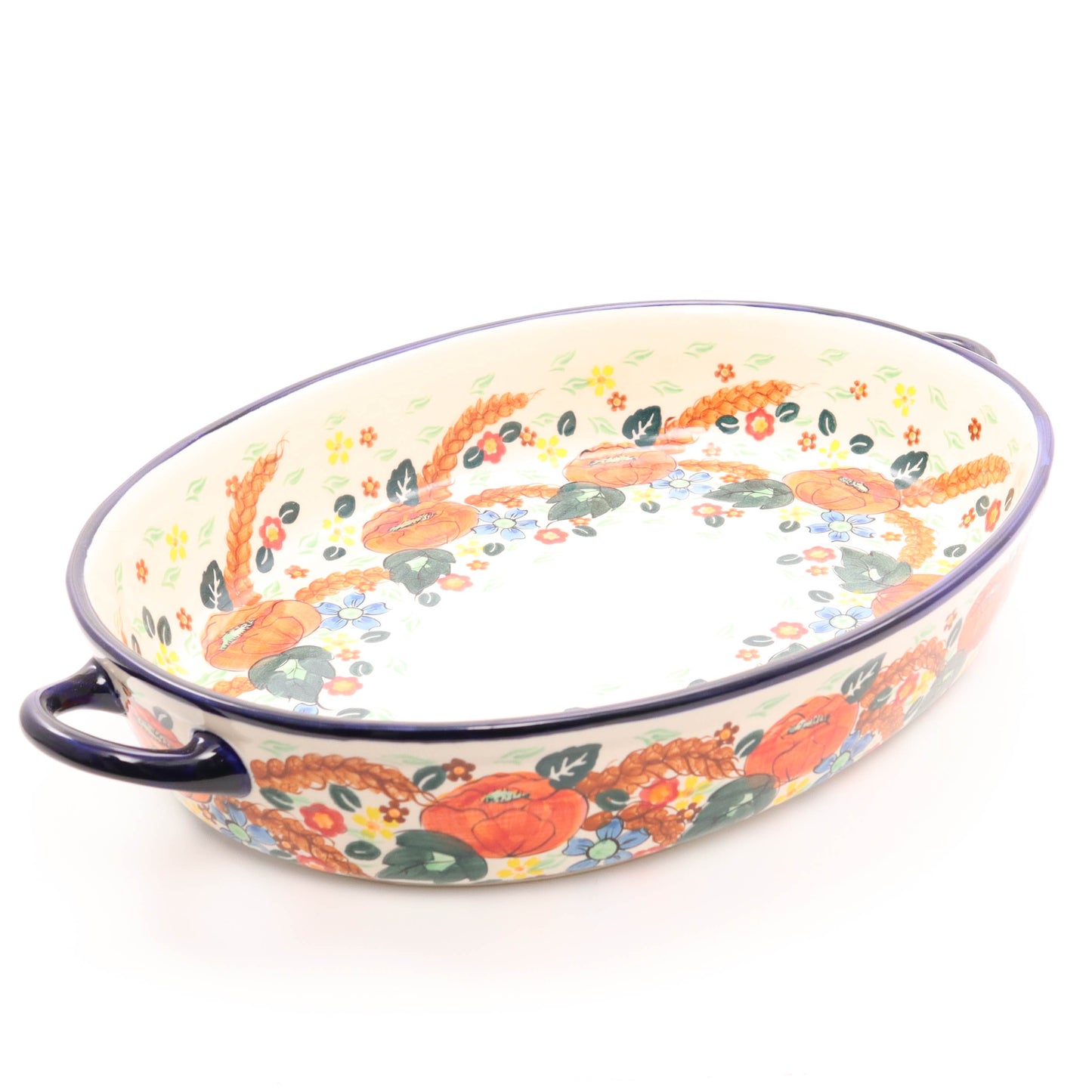 14 X 11 X 3 Oval Baker w/Handles. Pattern: A24