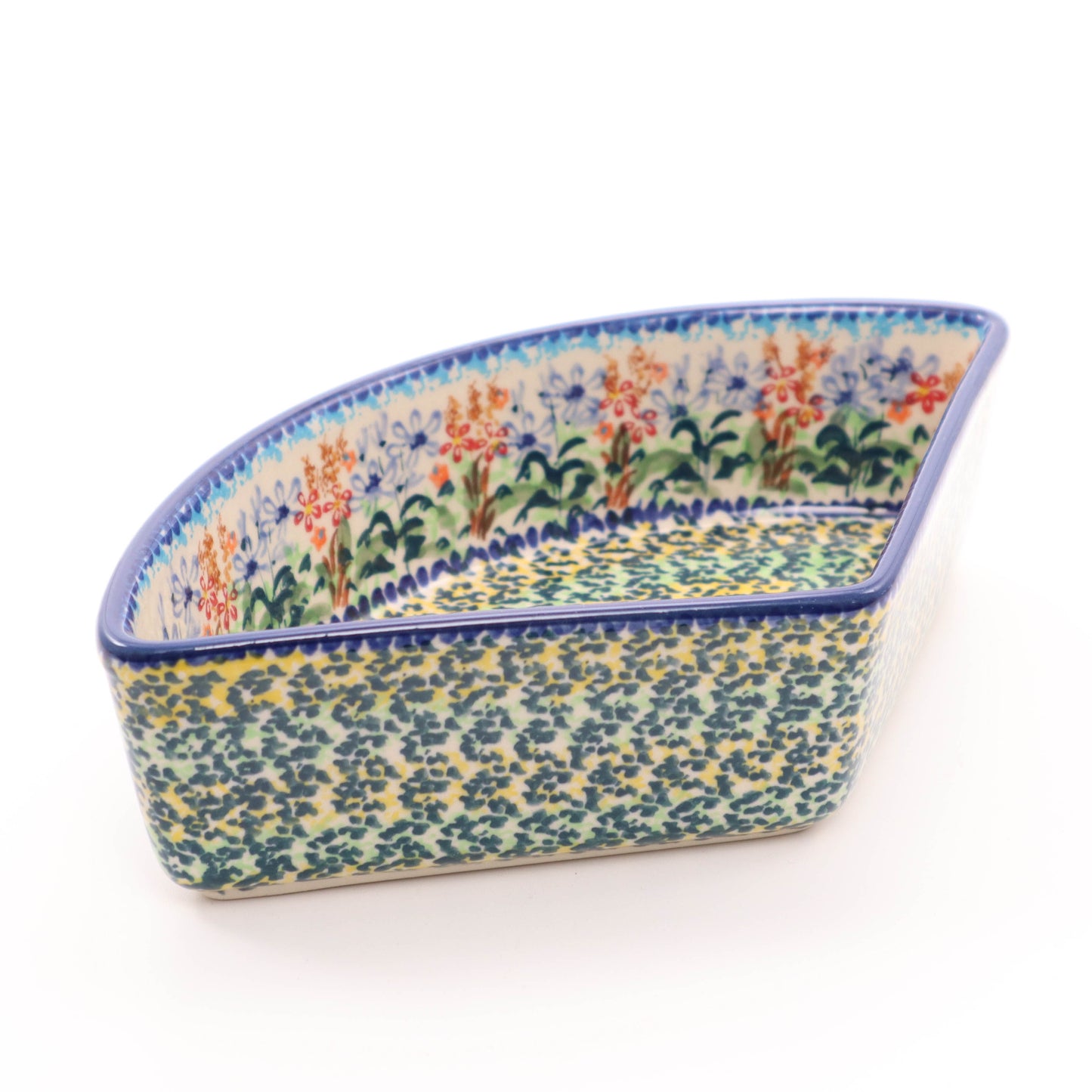 8"x5" Triangle Bowl. Pattern: Floral Harvest
