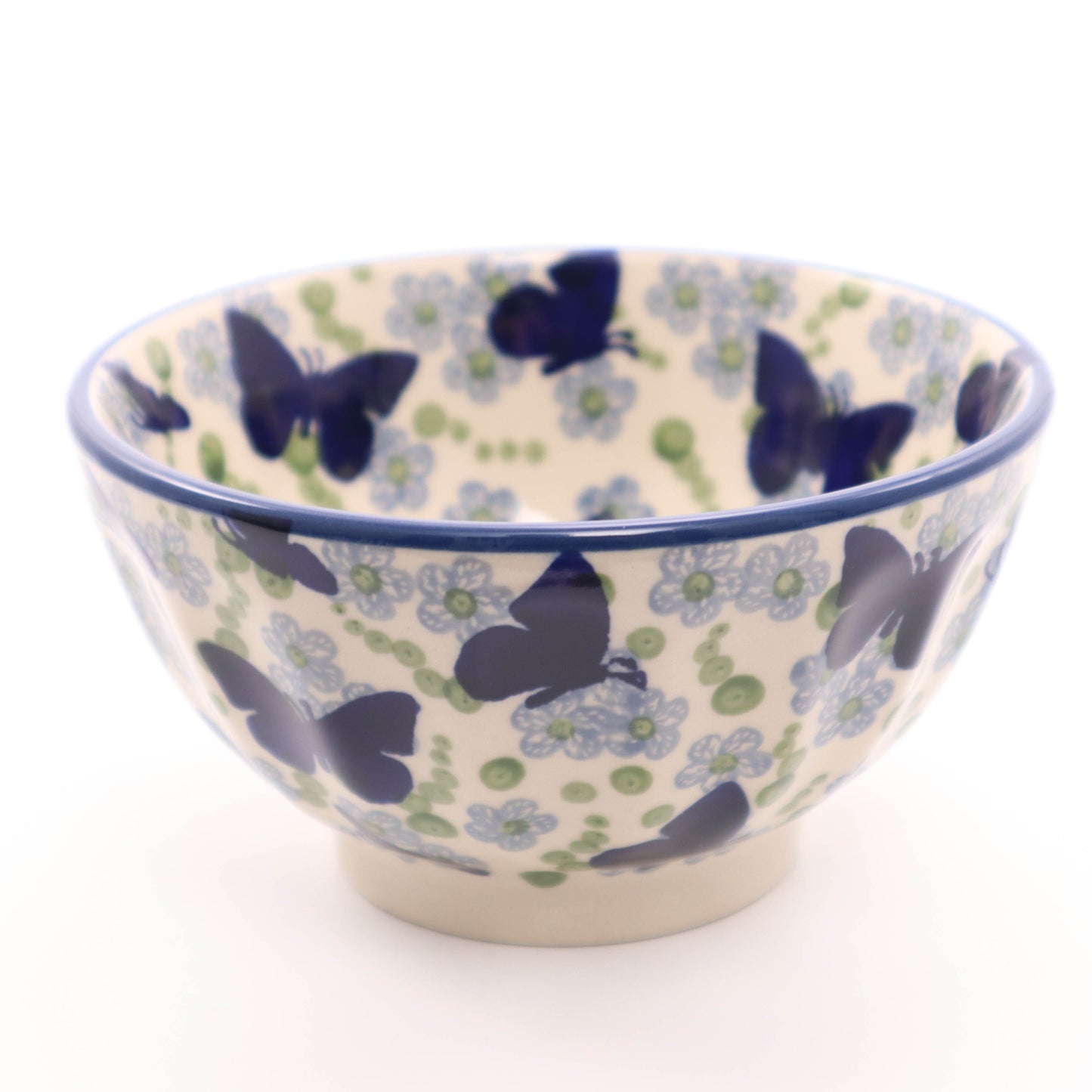 5" Fluted Bowl. Pattern: Butterfly in Green
