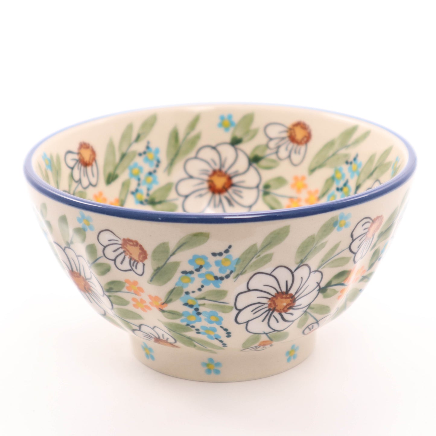 5" Fluted Bowl. Pattern: Big White Daisy