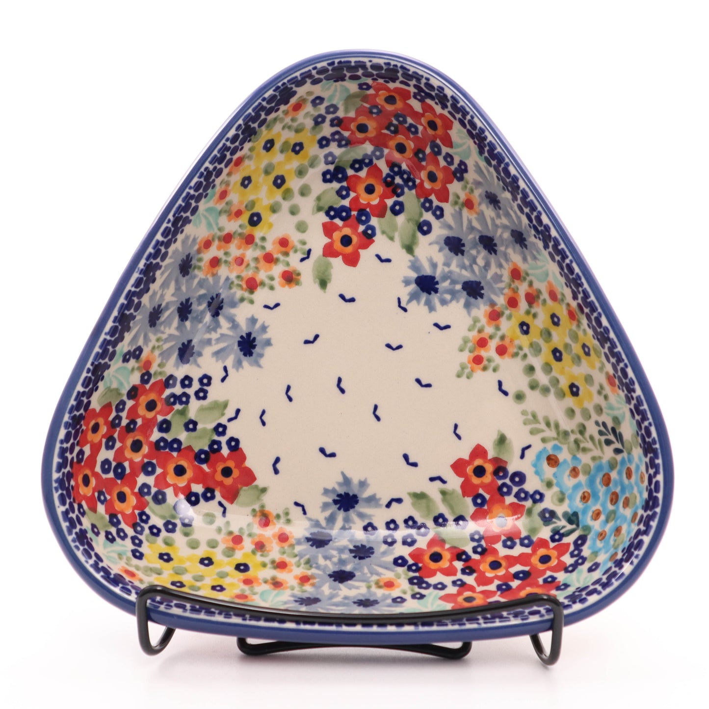 8" Triangle Dish. Pattern: Cascading Bouquet