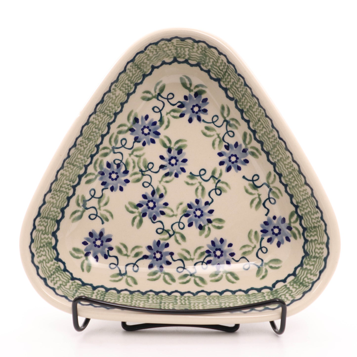 8" Triangle Dish. Pattern: Country Basket