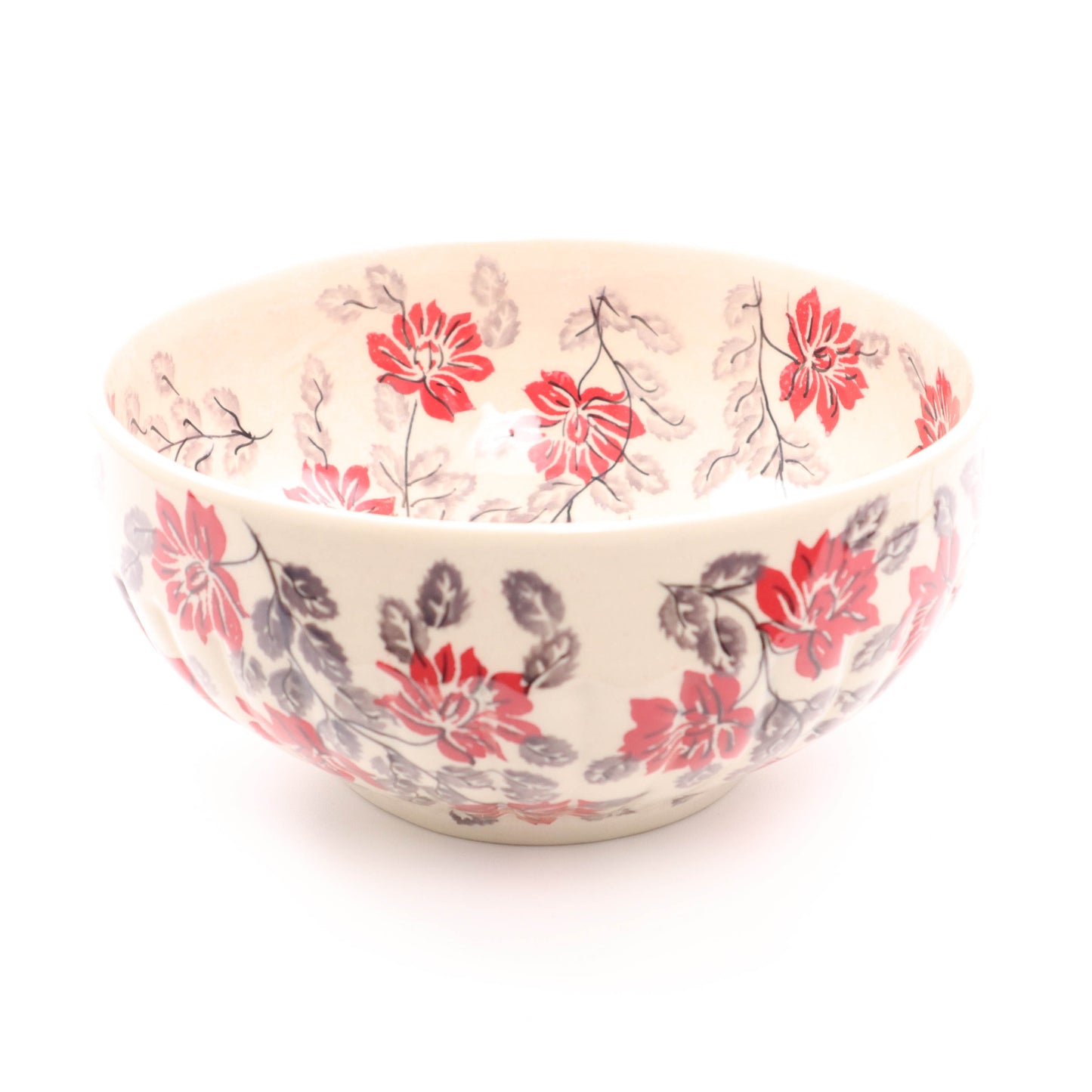 8"x4" Bowl. Pattern: Modern Red