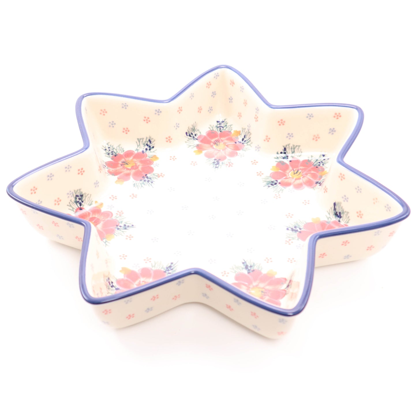 10" Large Star Bowl. Pattern: Red Poppy