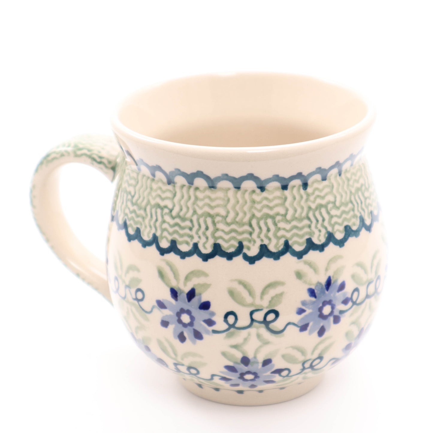 16 oz Belly Mug. Pattern: Country Basket