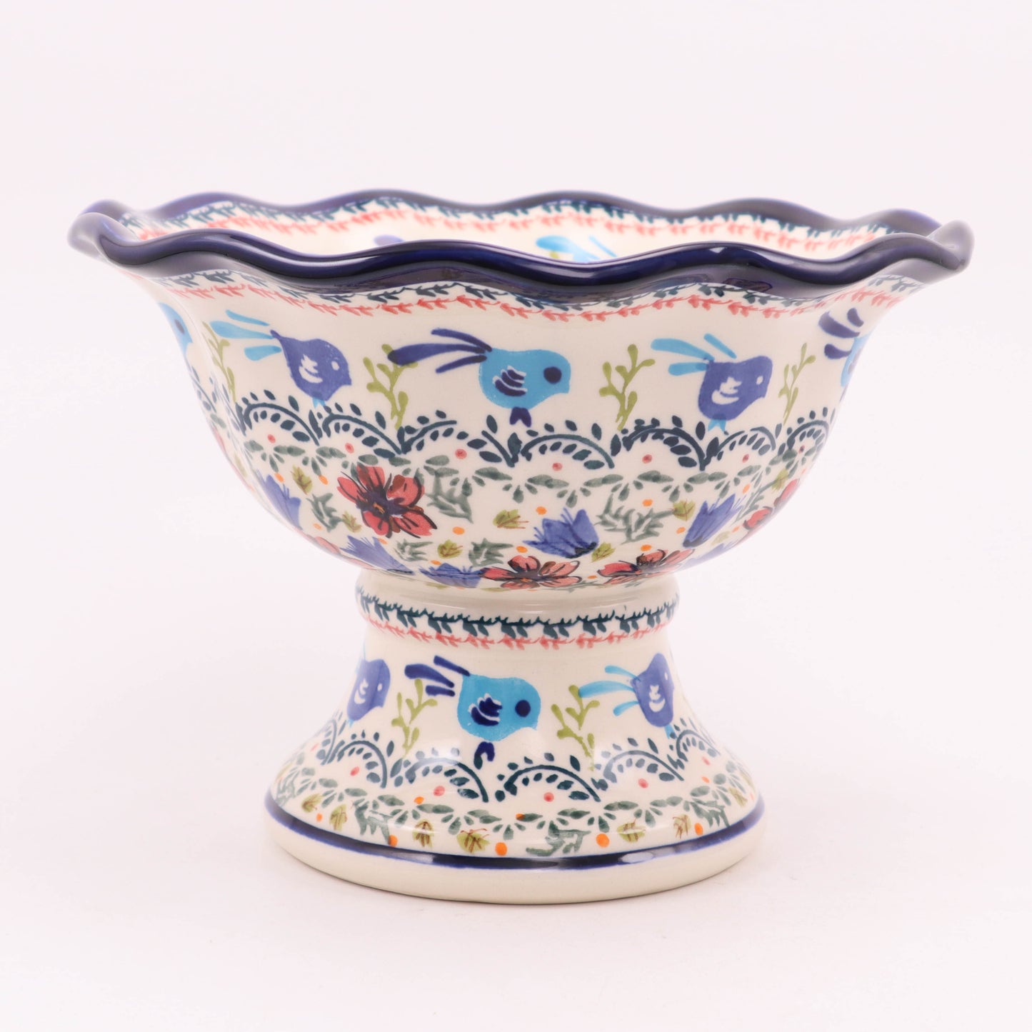 9.5" Fruit Bowl. Pattern: Bluebird Bliss