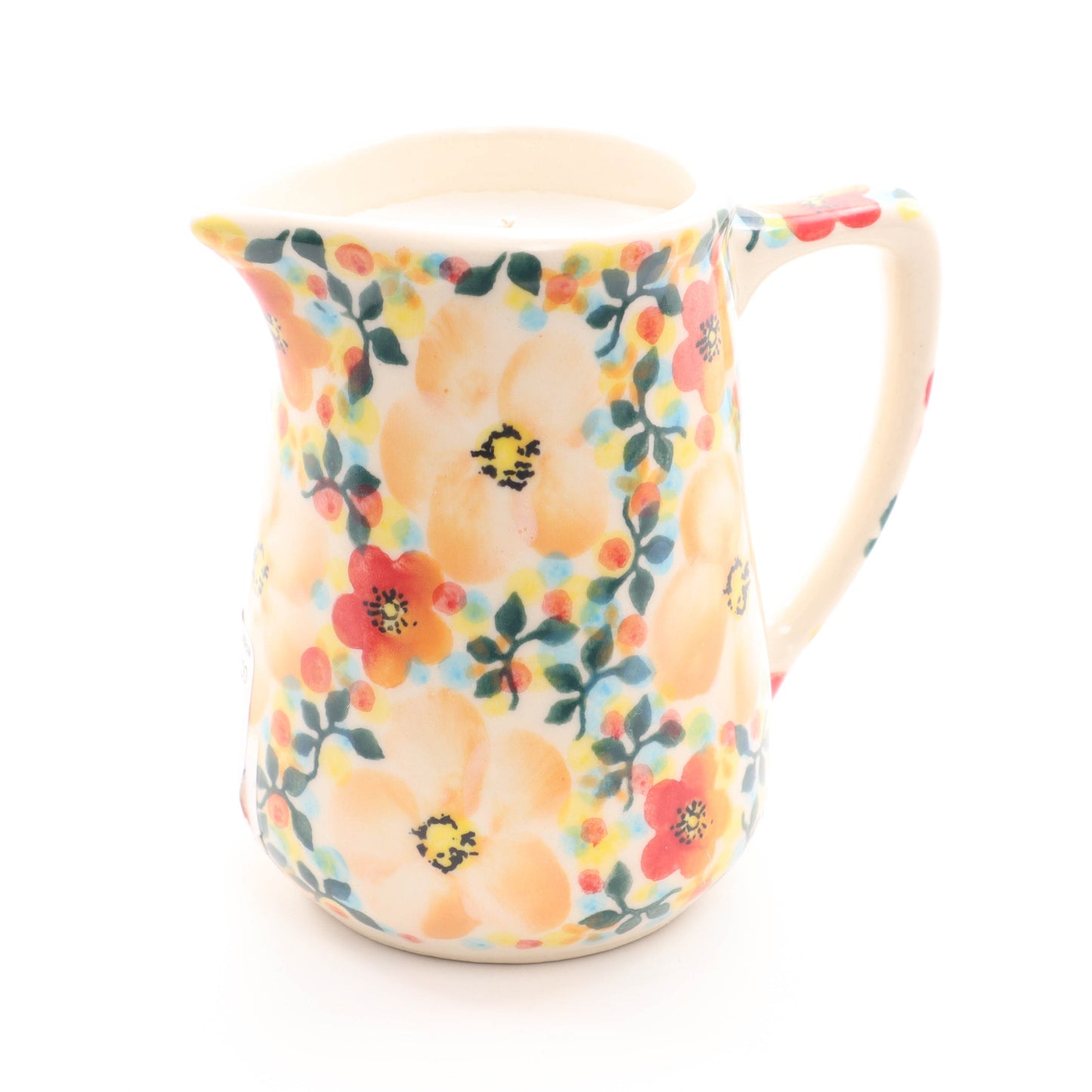 4" Candle in Creamer. Pattern: U41Y. Scent: Willow