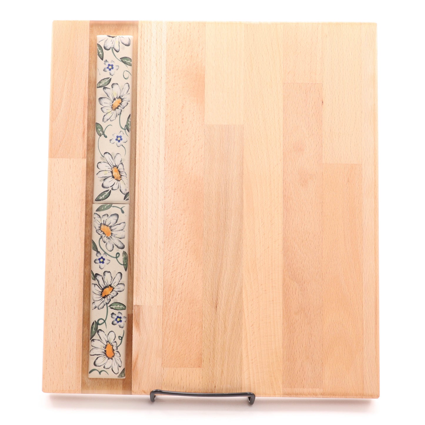 13"x12"x1" Cutting Board. Pattern: White Daisy