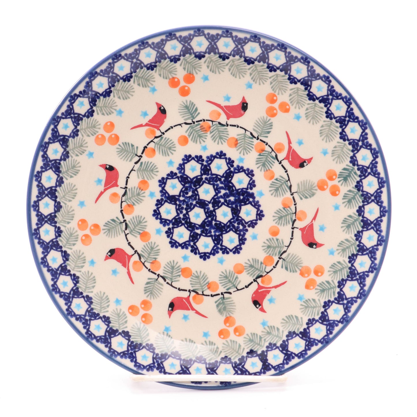 8.5" Plate. Pattern: Winter Cardinal