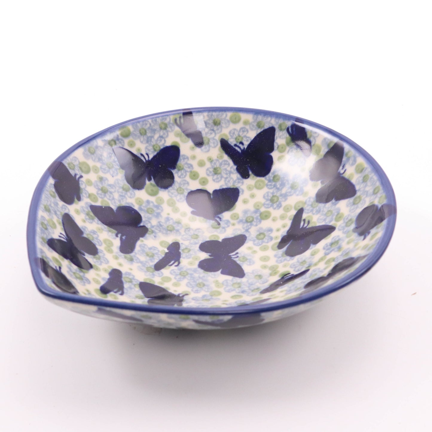 6.5" Drop Bowl. Pattern: Butterfly in Green