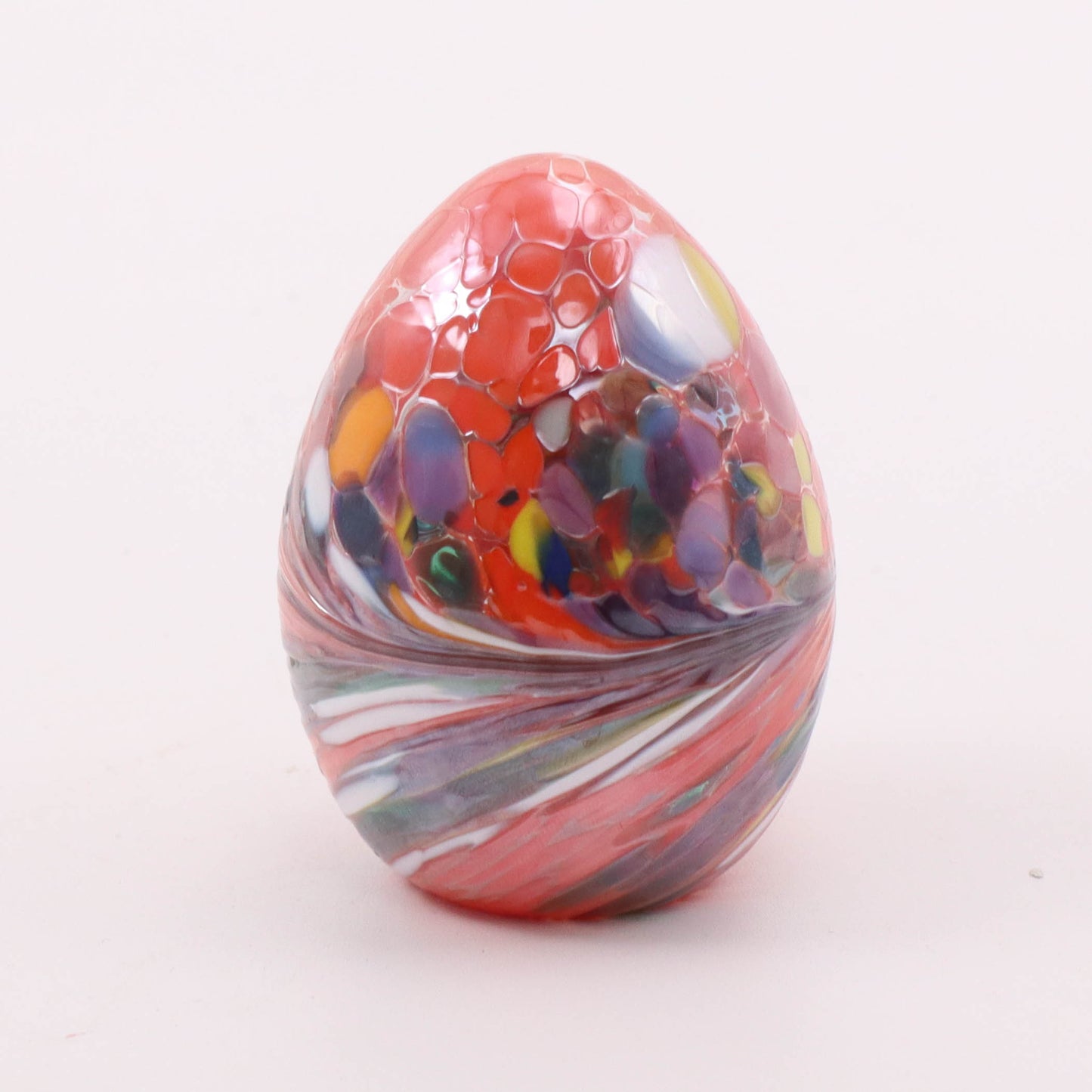 2.5" Small Egg Figurine. Pattern: Orange 2