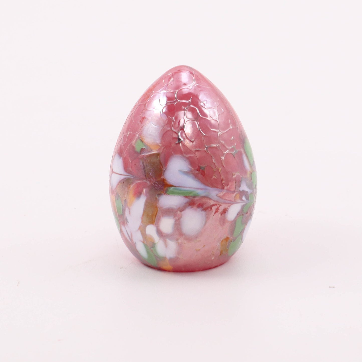 2.5" Small Egg Figurine. Pattern: Red 2