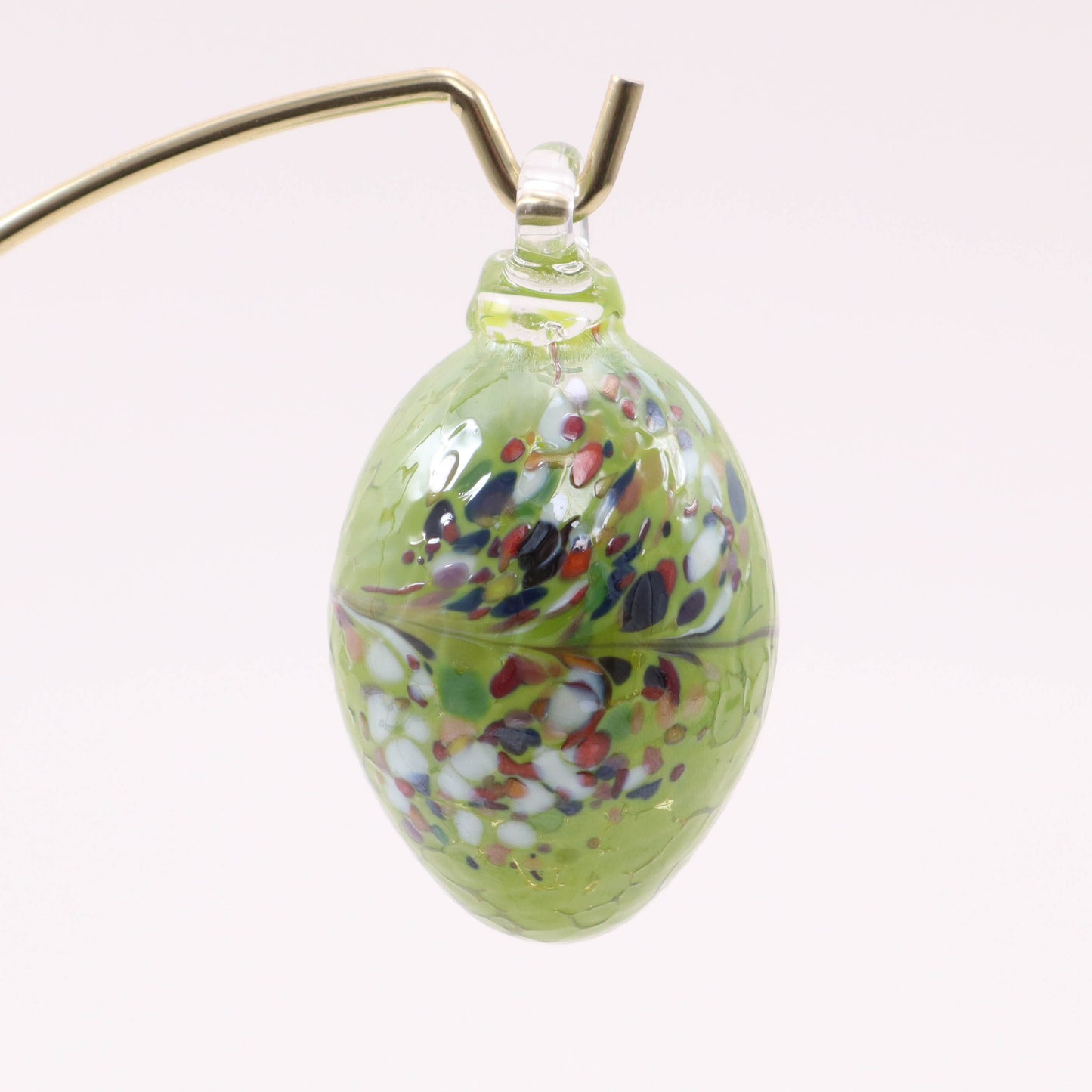 2.5" Mini Hanging Egg. Pattern: Green