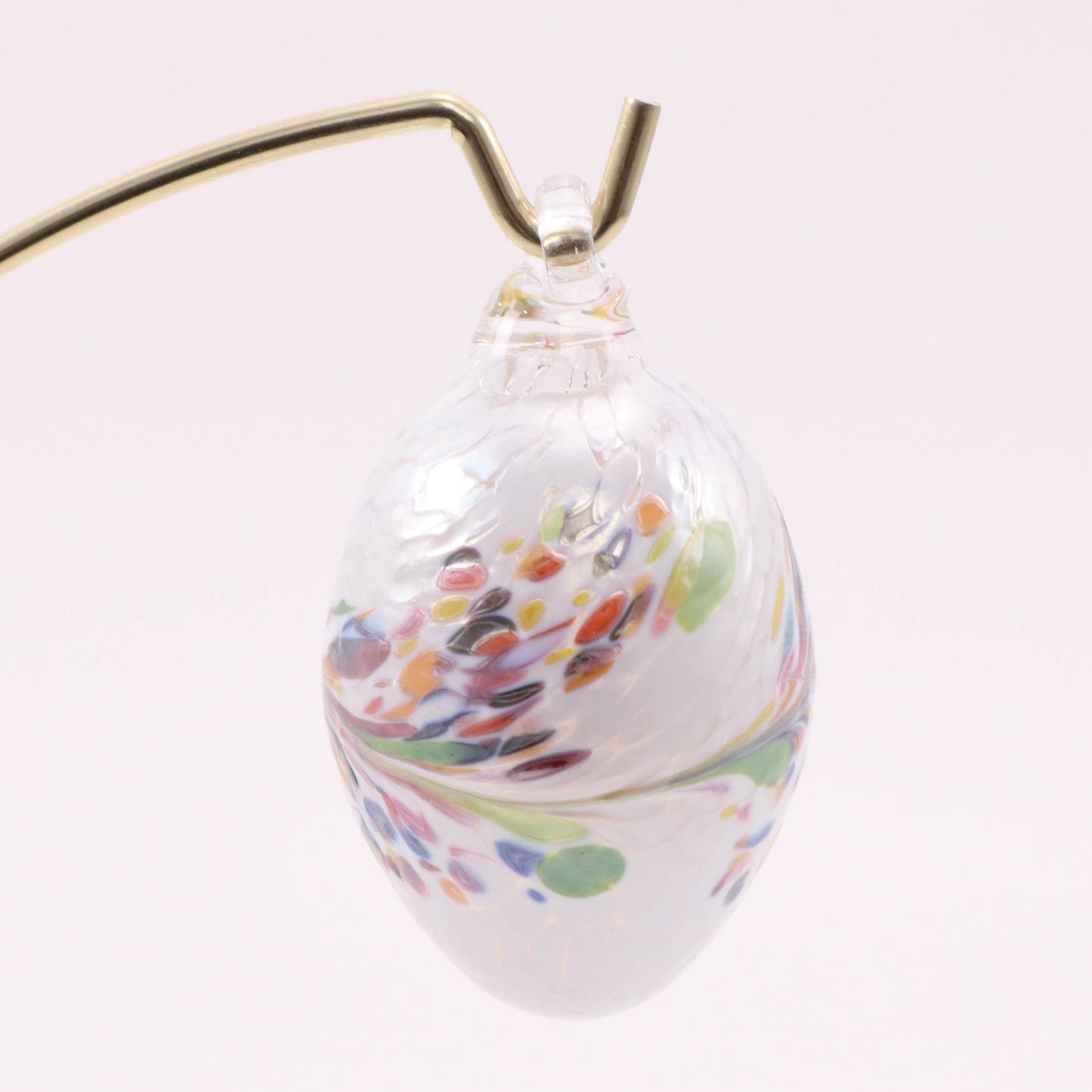 2.5" Mini Hanging Egg. Pattern: White