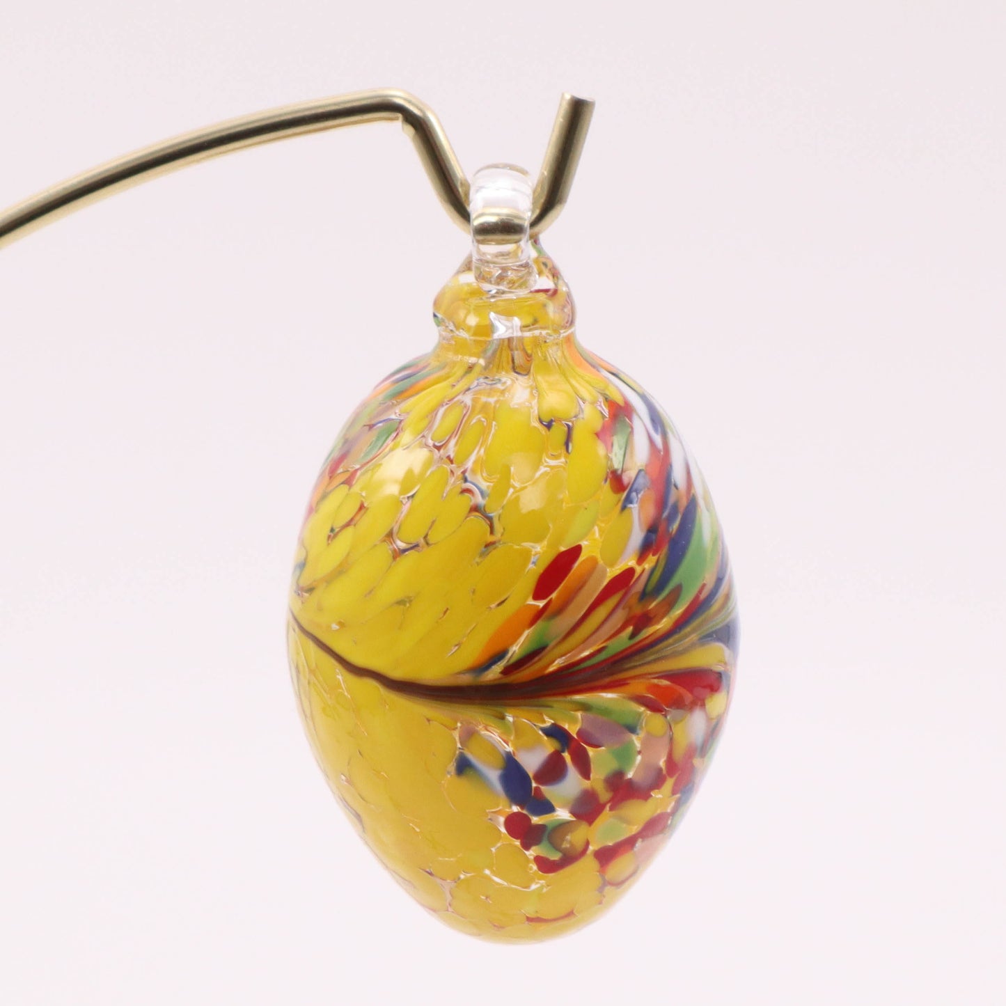 2.5" Mini Hanging Egg. Pattern: Yellow