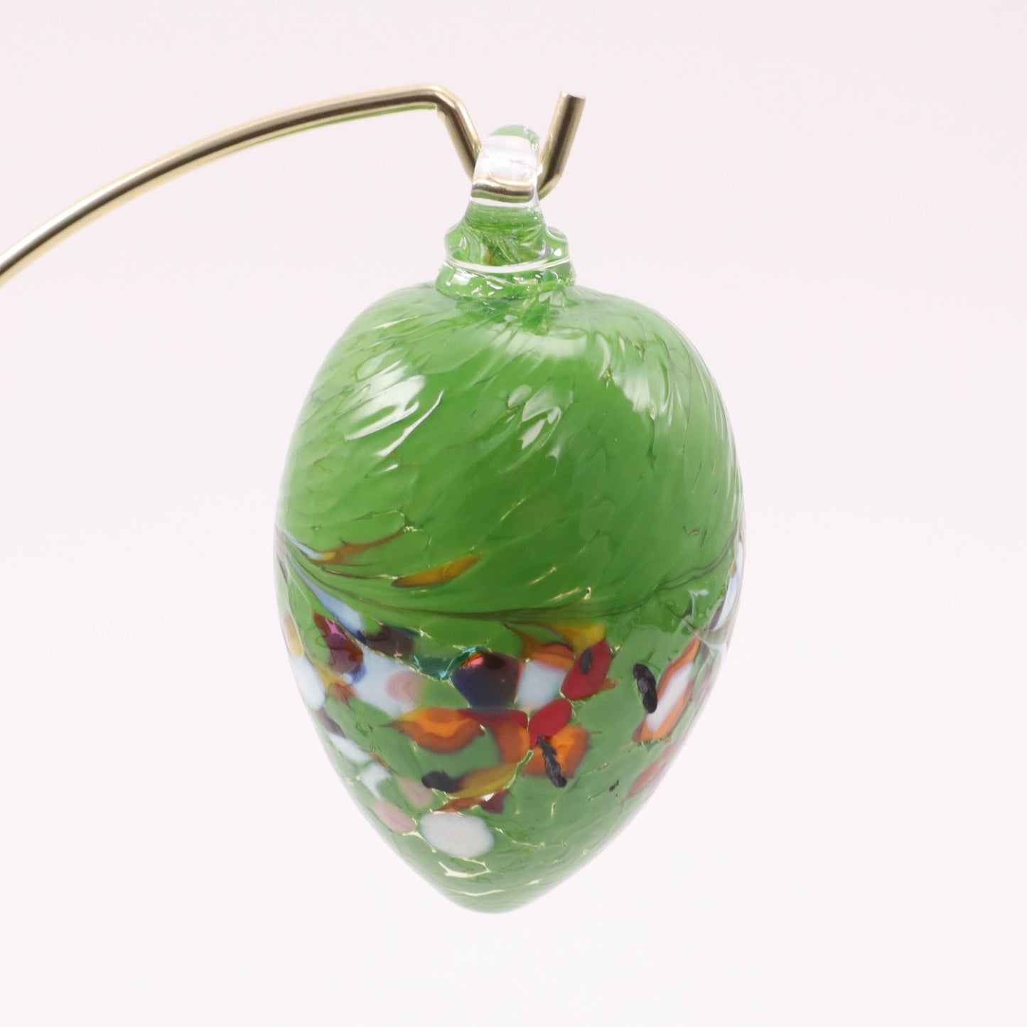 3" Small Hanging Egg. Pattern: Green 3
