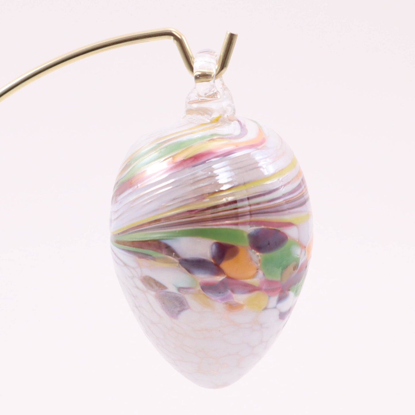 3" Small Hanging Egg. Pattern: White 1