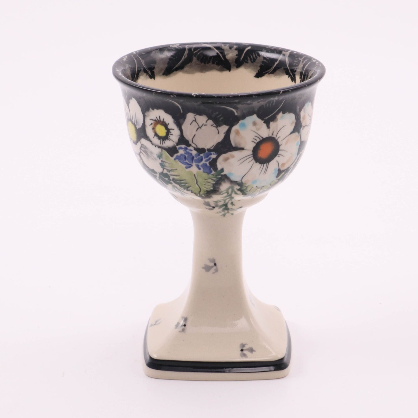 6oz Ceramic Chalice. Pattern: Midnight Lace