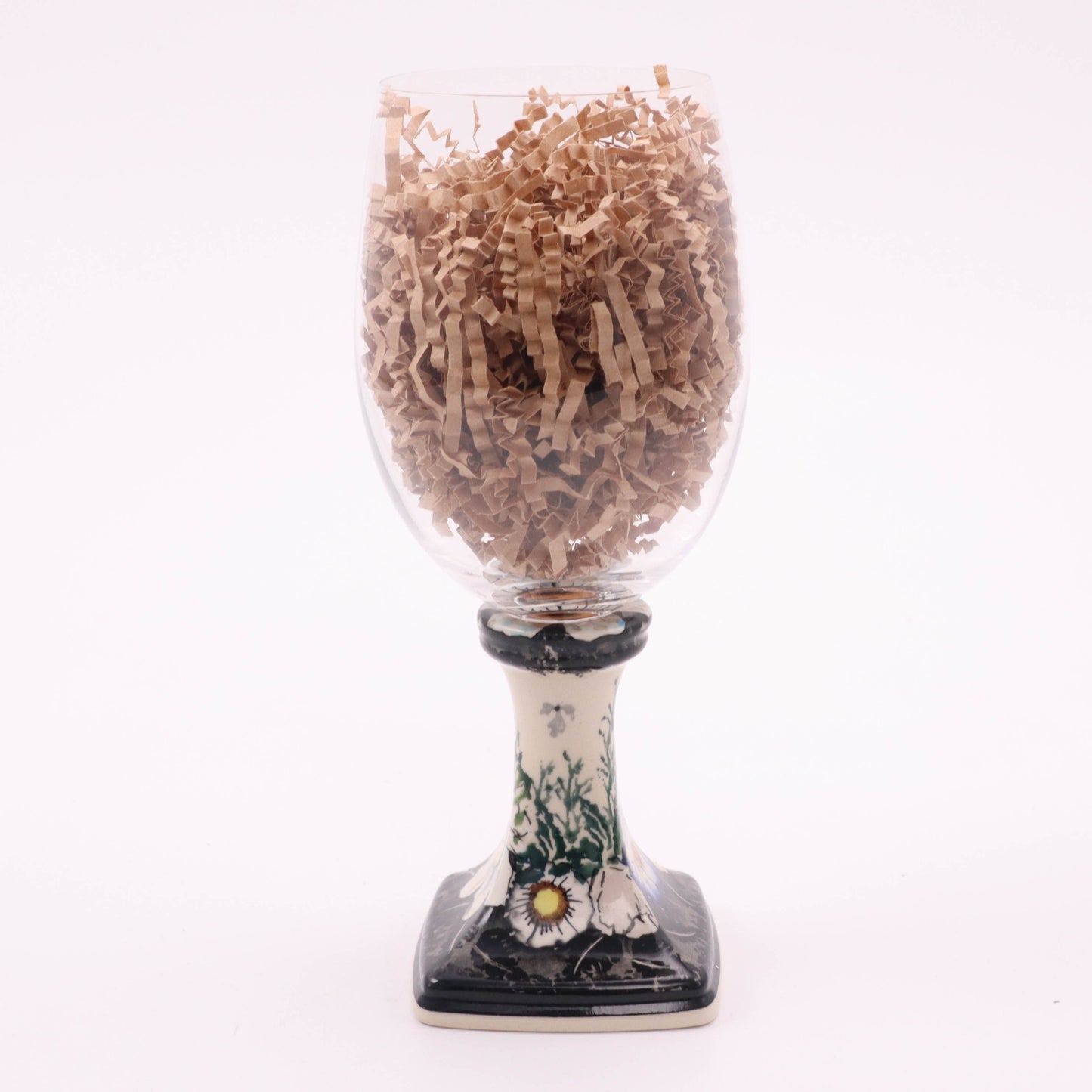 6oz Ceramic Goblet. Pattern: Midnight Lace