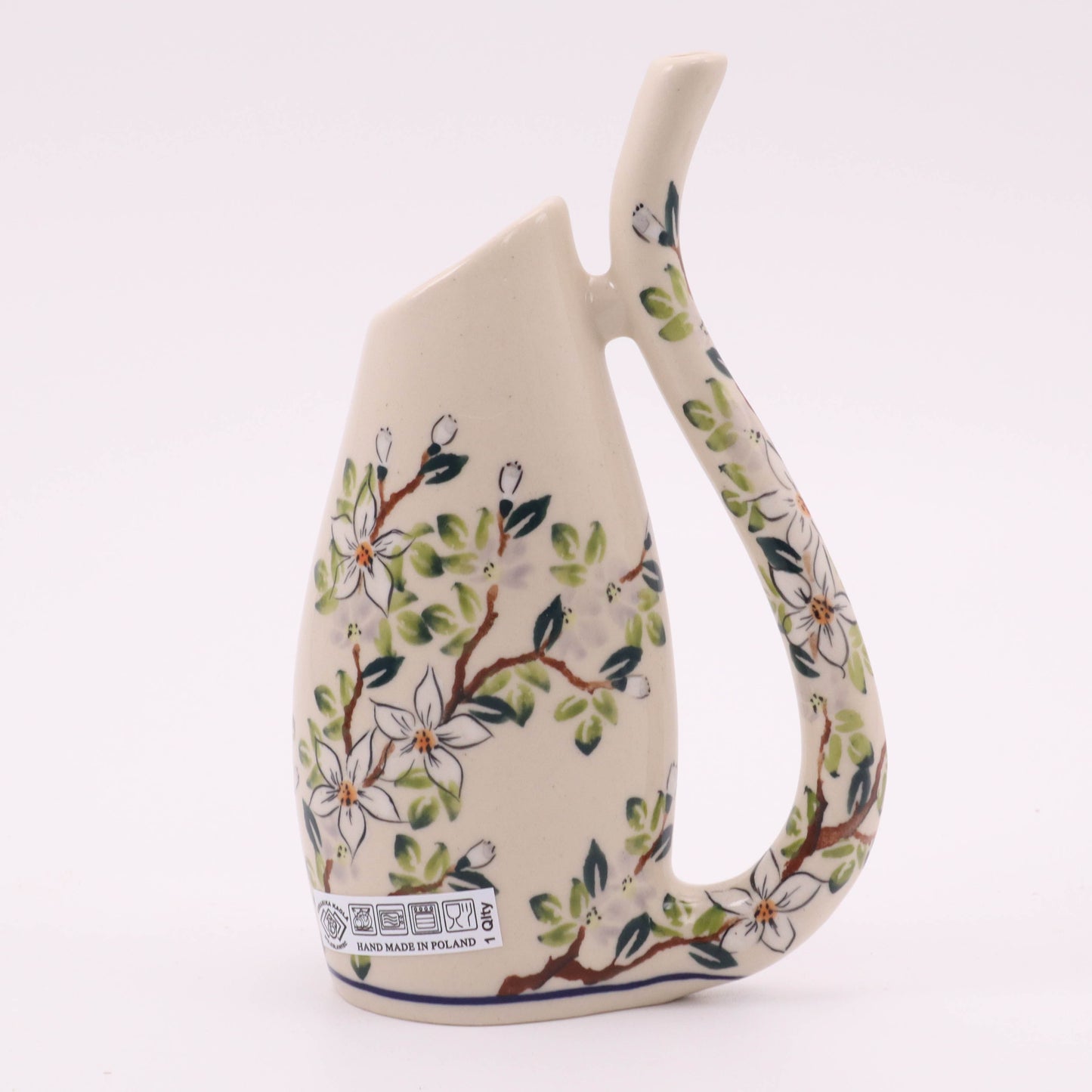 6" Angled Pojka. Pattern: Apple Blossom