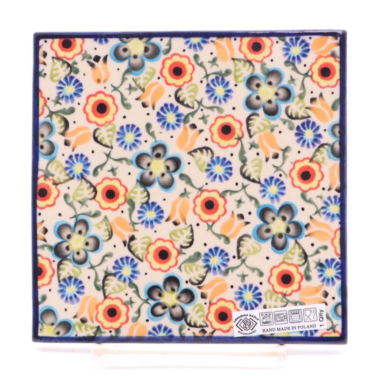6" Square Tile. Pattern: Mazurek