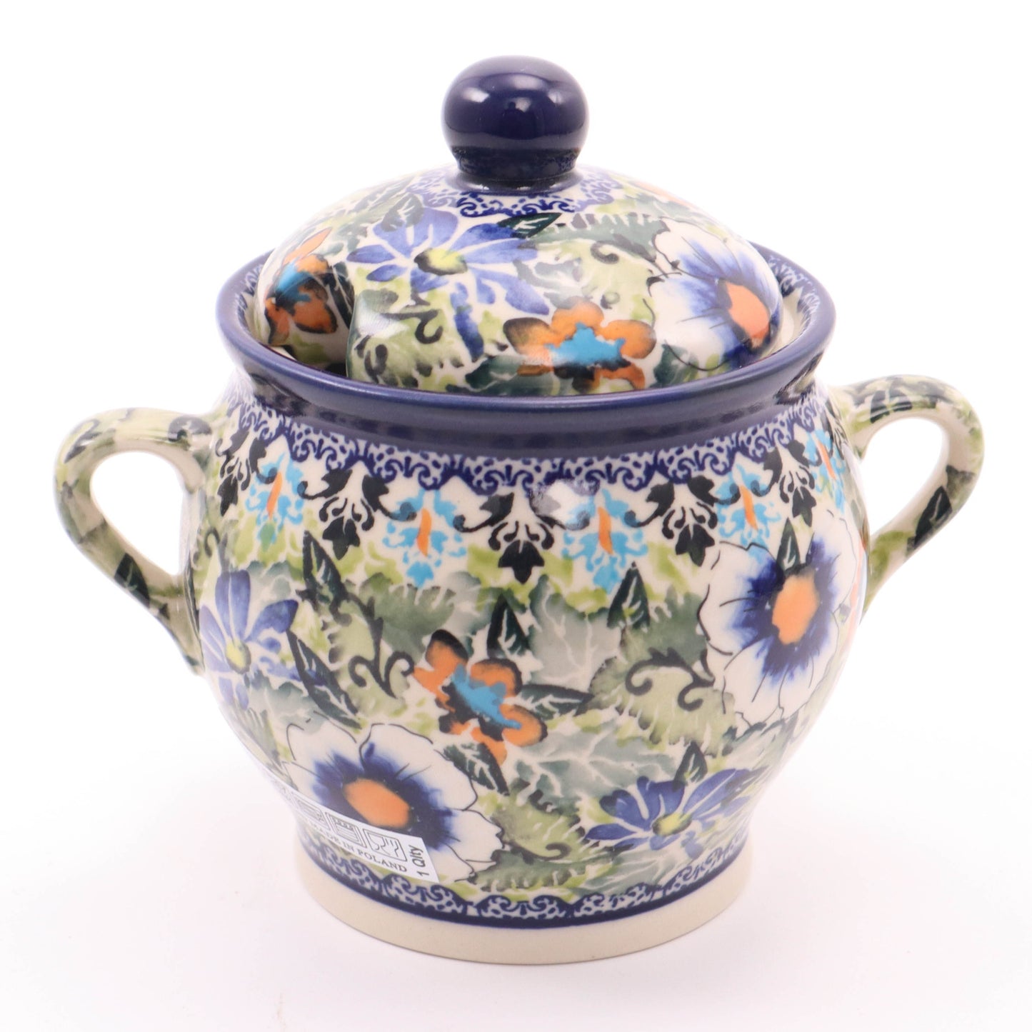 5"x5.5" Sugar Bowl. Pattern: Summer Leaves